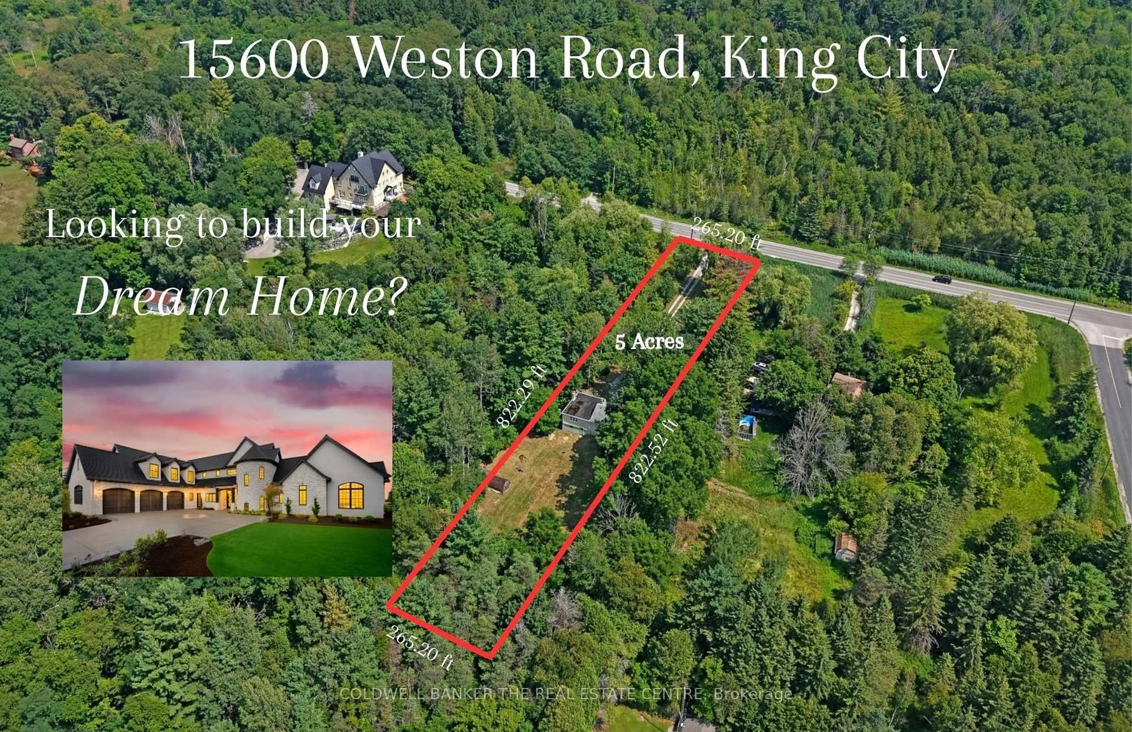 A pic from outside/outdoor area/front of a property/back of a property/a pic from drone, water/lake/river/ocean view for 15600 Weston Rd, King Ontario L7B 0L1