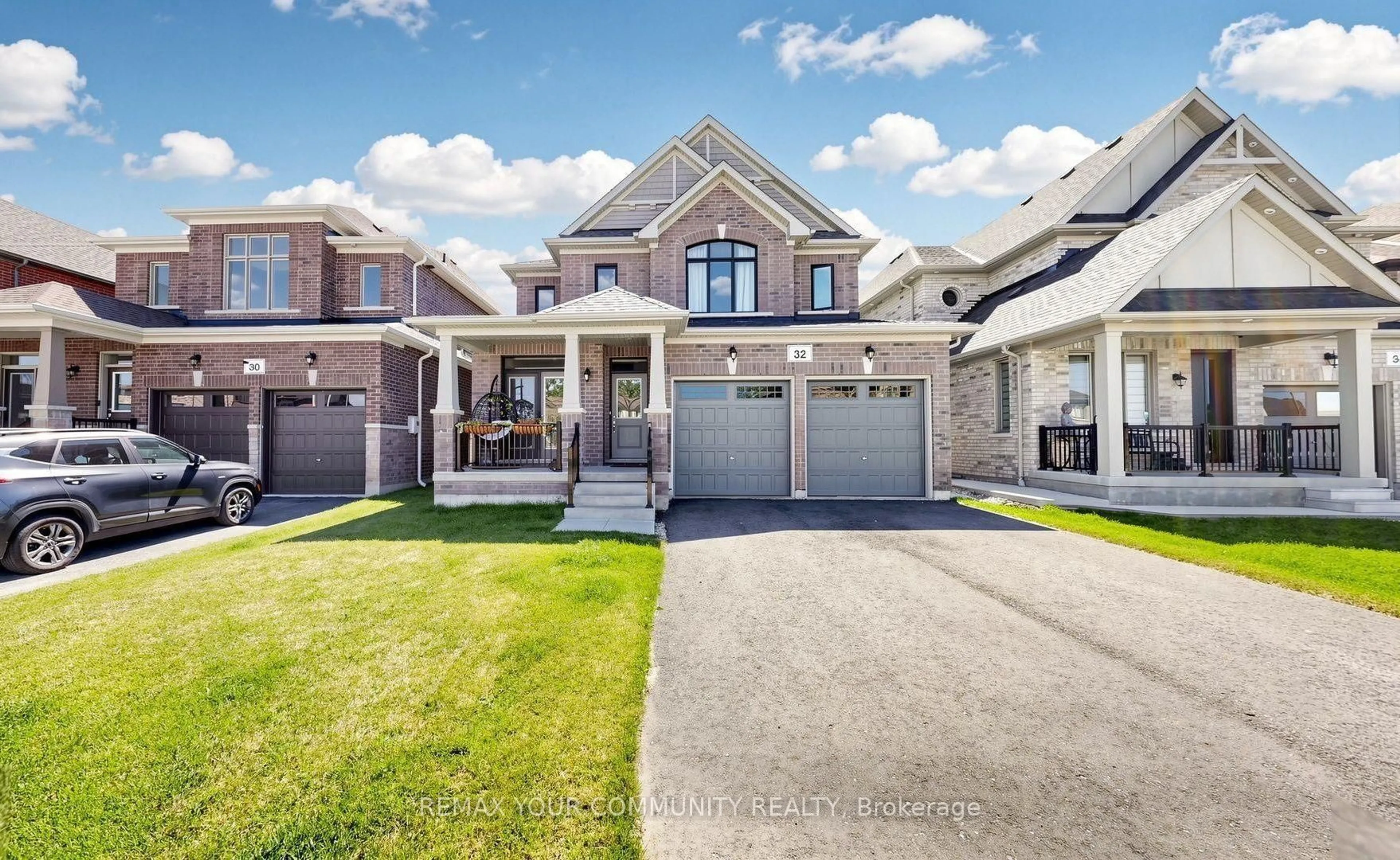 Home with brick exterior material, street for 32 Baycroft Blvd, Essa Ontario L0M 1B5