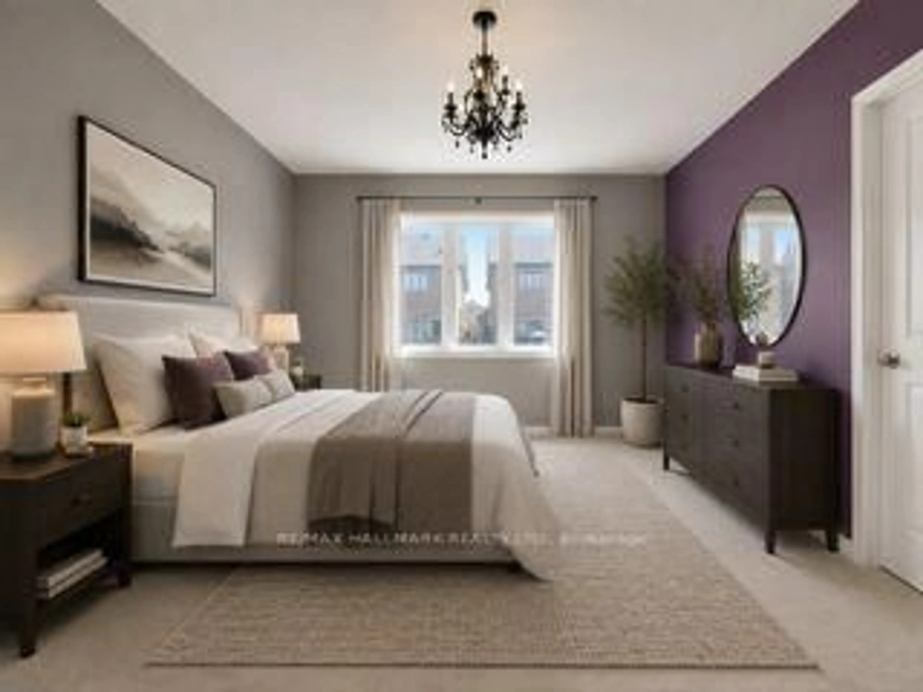 Bedroom with bed, carpet floor for 17 Hoard Ave, New Tecumseth Ontario L9R 0M4