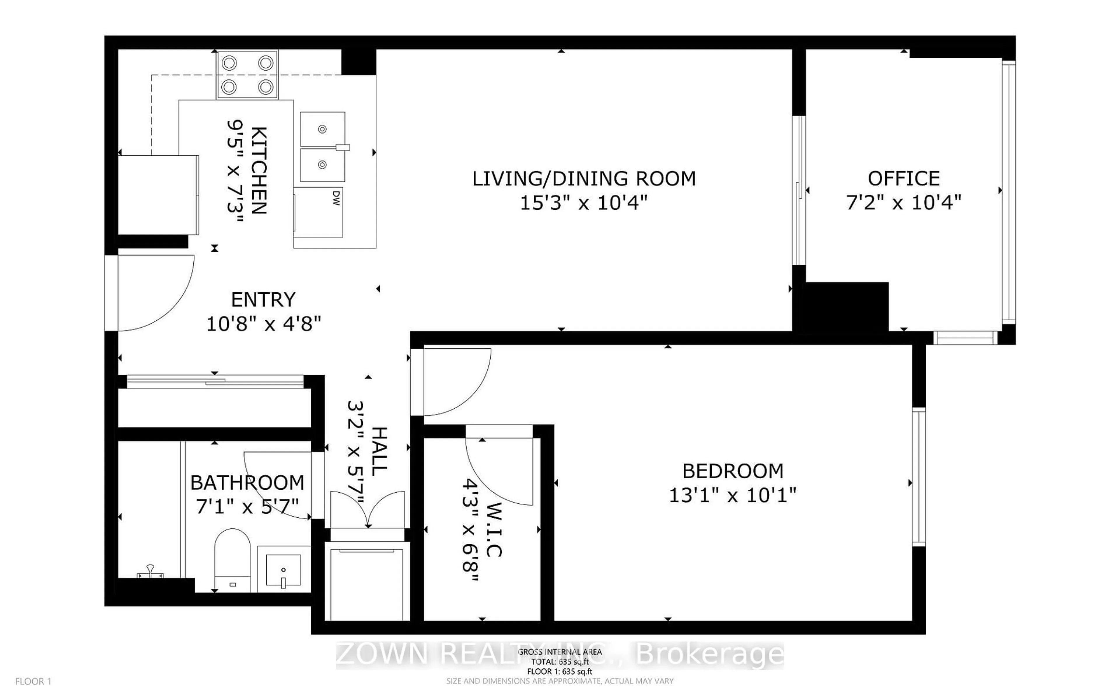 Floor plan for 7363 Kennedy Rd #519, Markham Ontario L0H 1K0