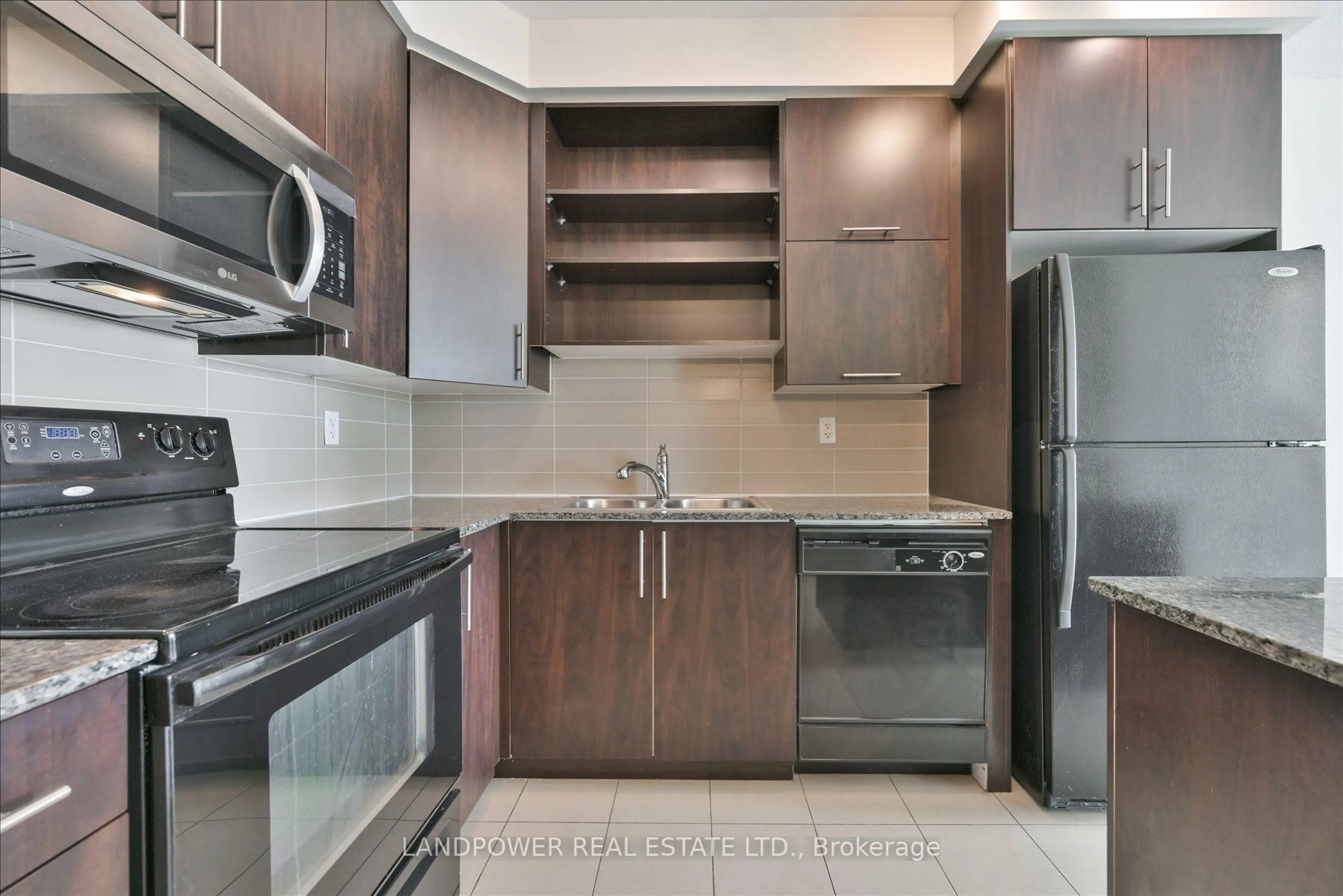 Standard kitchen, ceramic/tile floor for 50 Clegg Rd #1508, Markham Ontario L6G 0C6