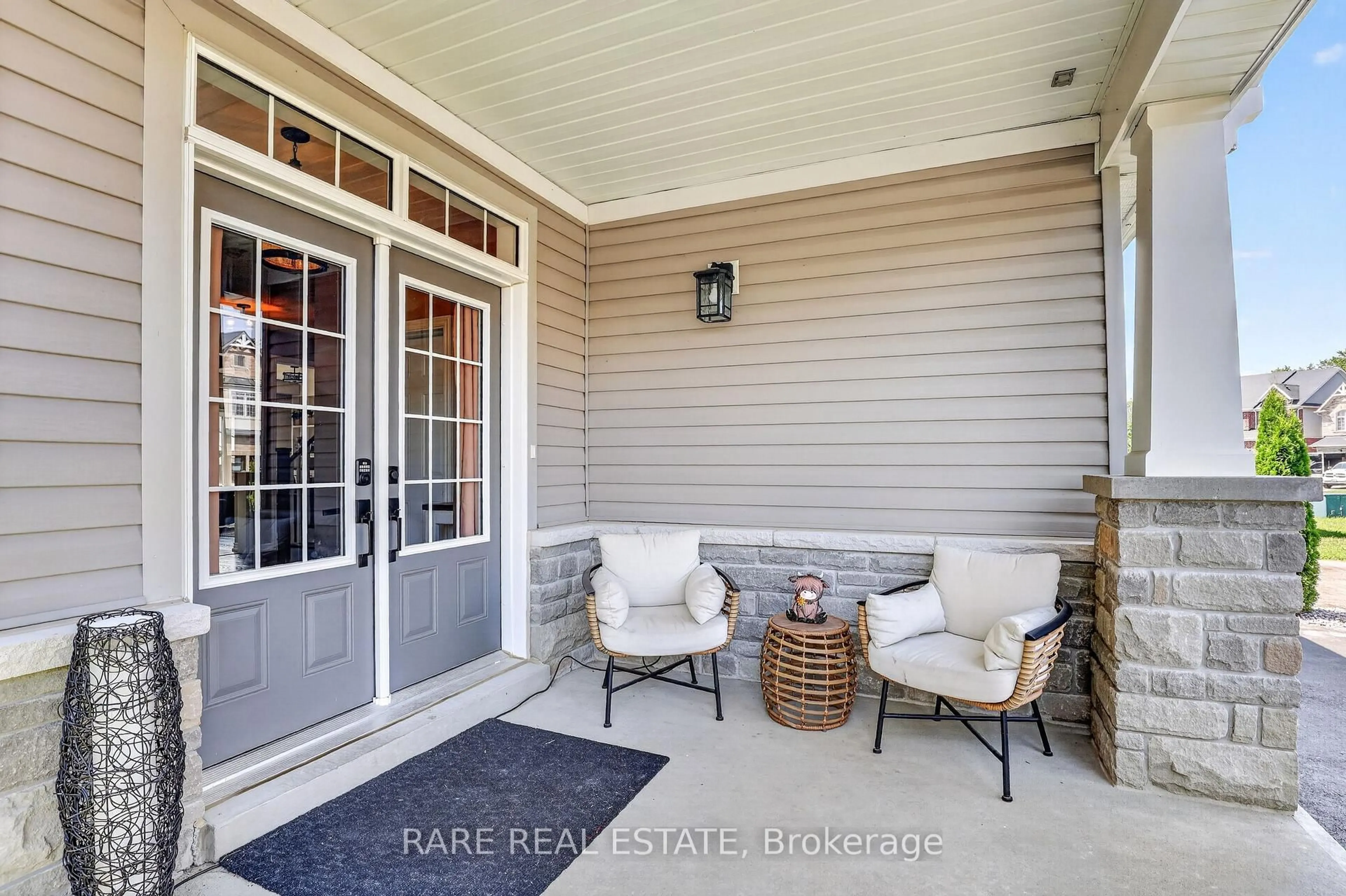 Patio, water/lake/river/ocean view for 69 Decarolis Cres, Essa Ontario L3W 0B2