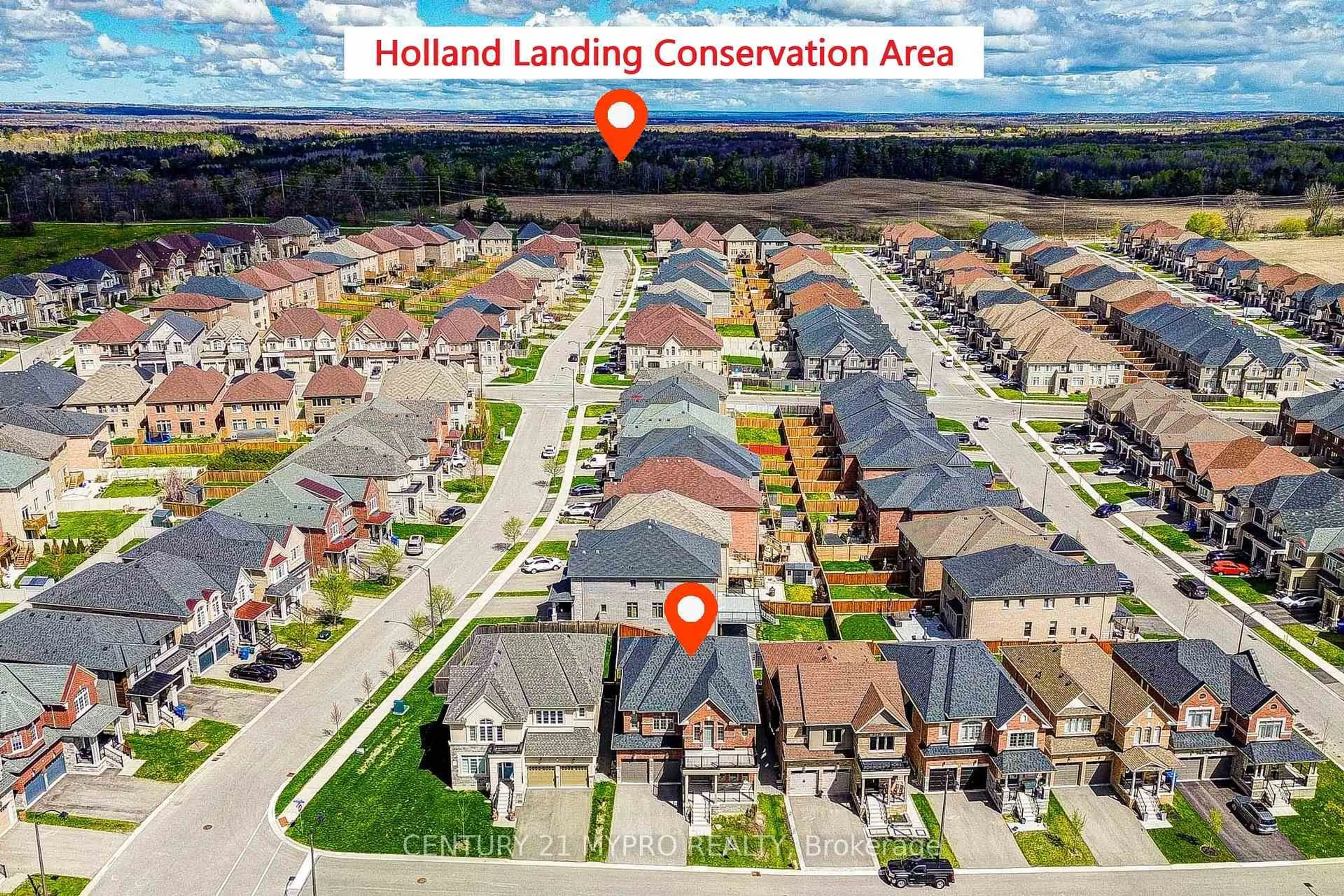 A pic from outside/outdoor area/front of a property/back of a property/a pic from drone, street for 57 Richard Boyd Dr, East Gwillimbury Ontario L9N 0S6