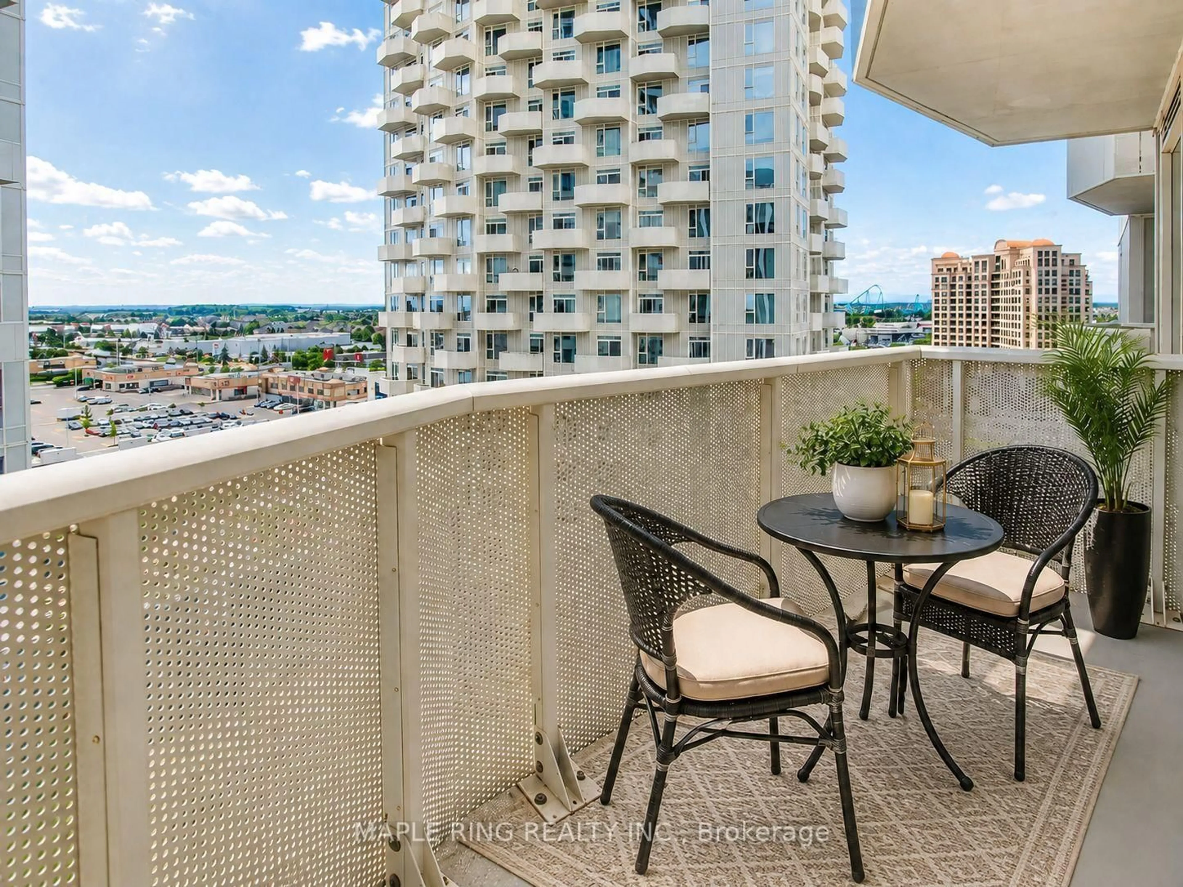 Balcony in the apartment, city buildings view from balcony for 474 Caldari Rd #1002, Vaughan Ontario L4K 0R5