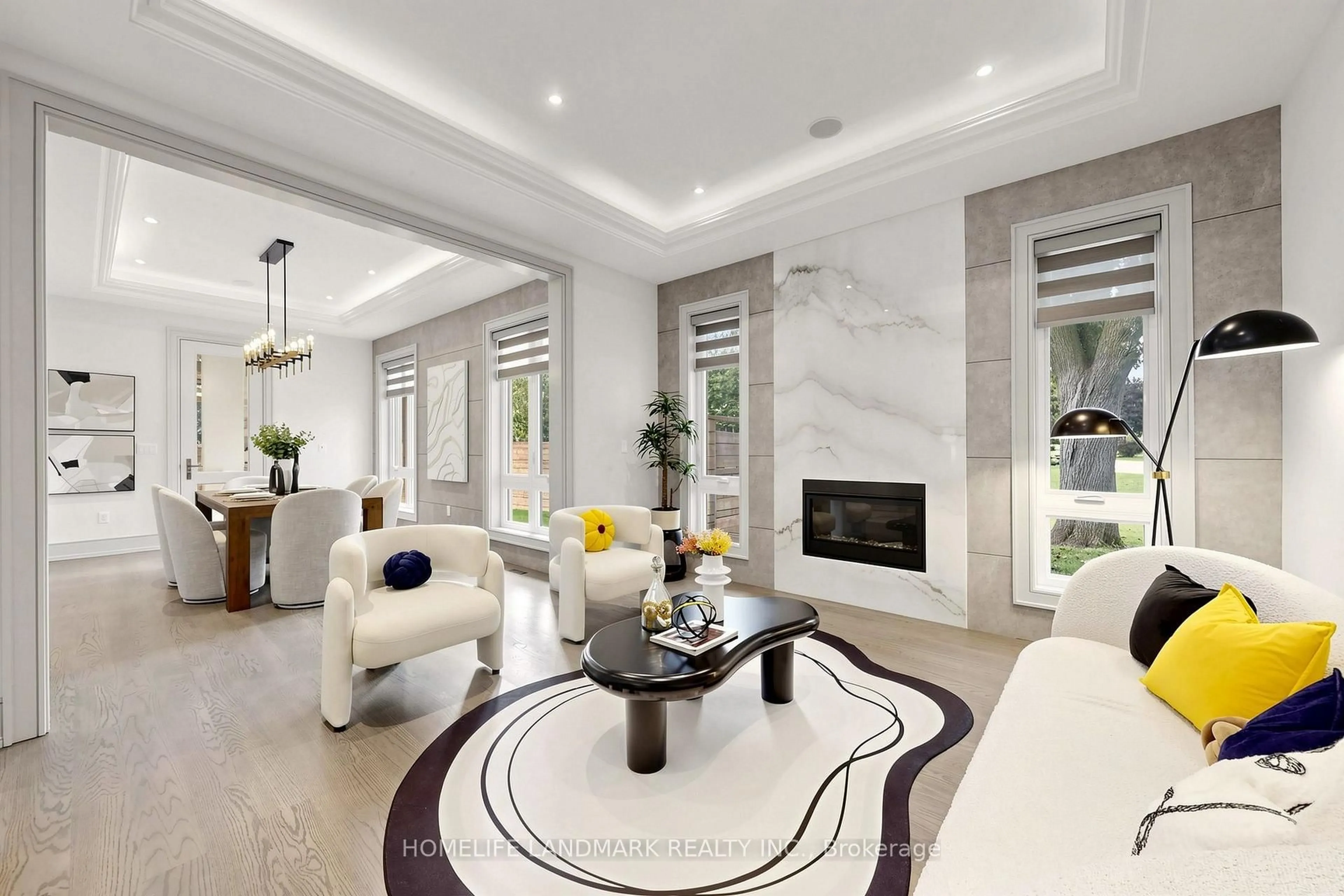 Living room with furniture, ceramic/tile floor for 1 Tuscay Crt, Markham Ontario L3R 1V2