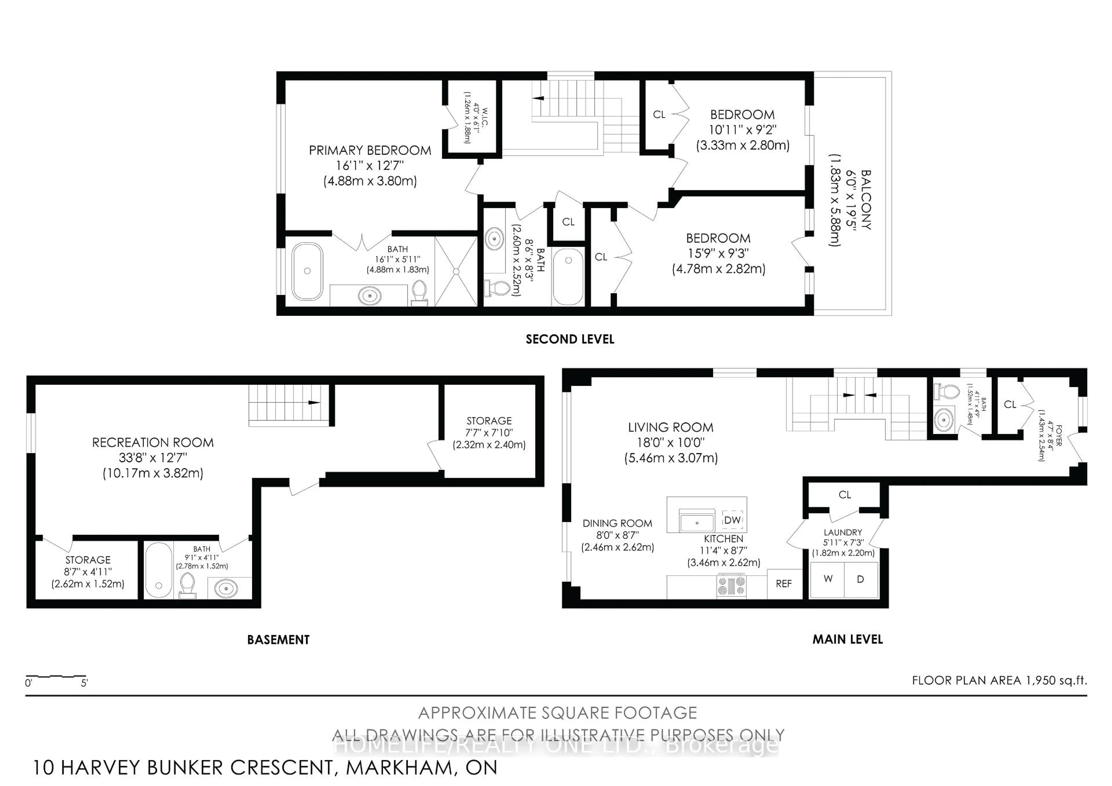 Floor plan for 10 Harvey Bunker Cres, Markham Ontario L6C 3M7