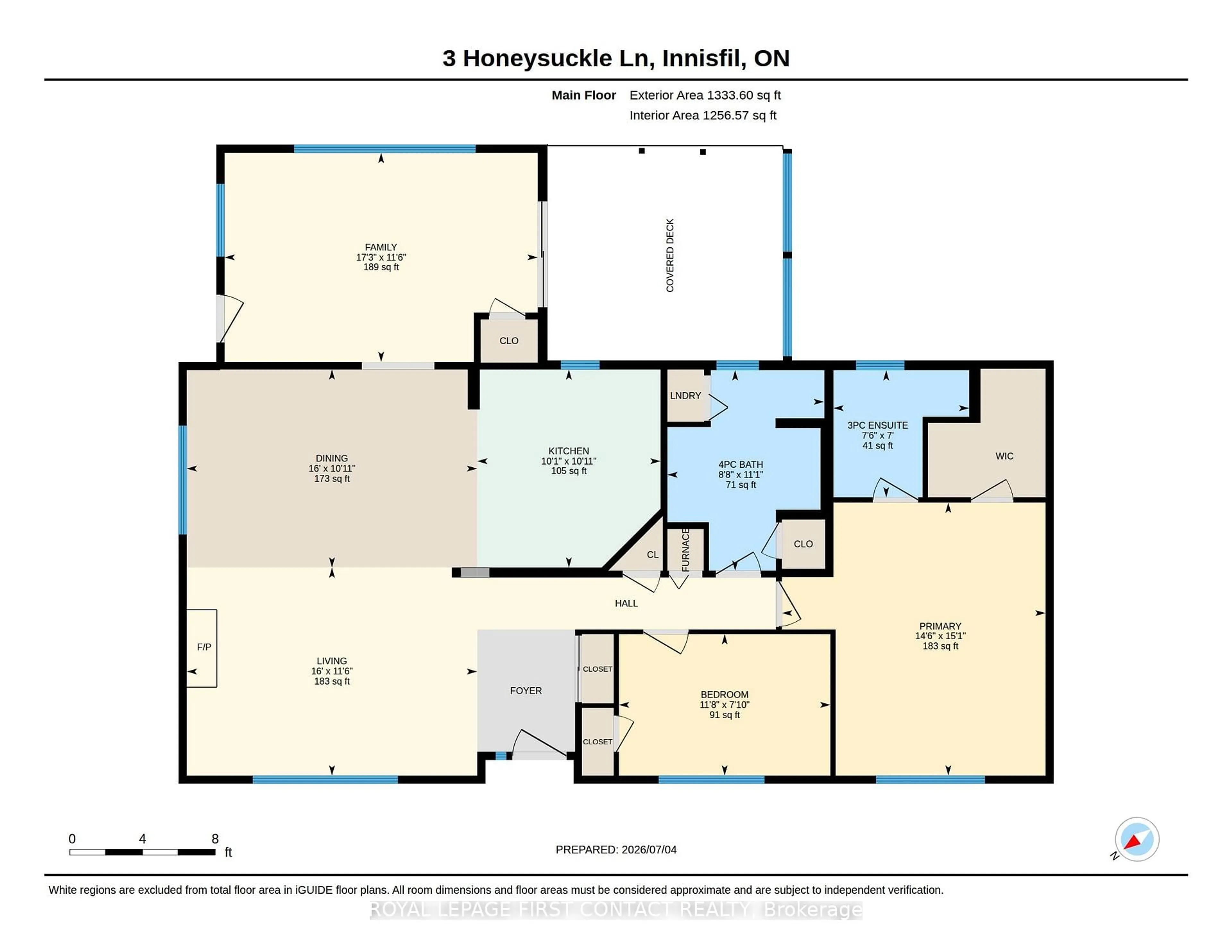 Floor plan for 3 Honeysuckle Lane, Innisfil Ontario L9S 1M5