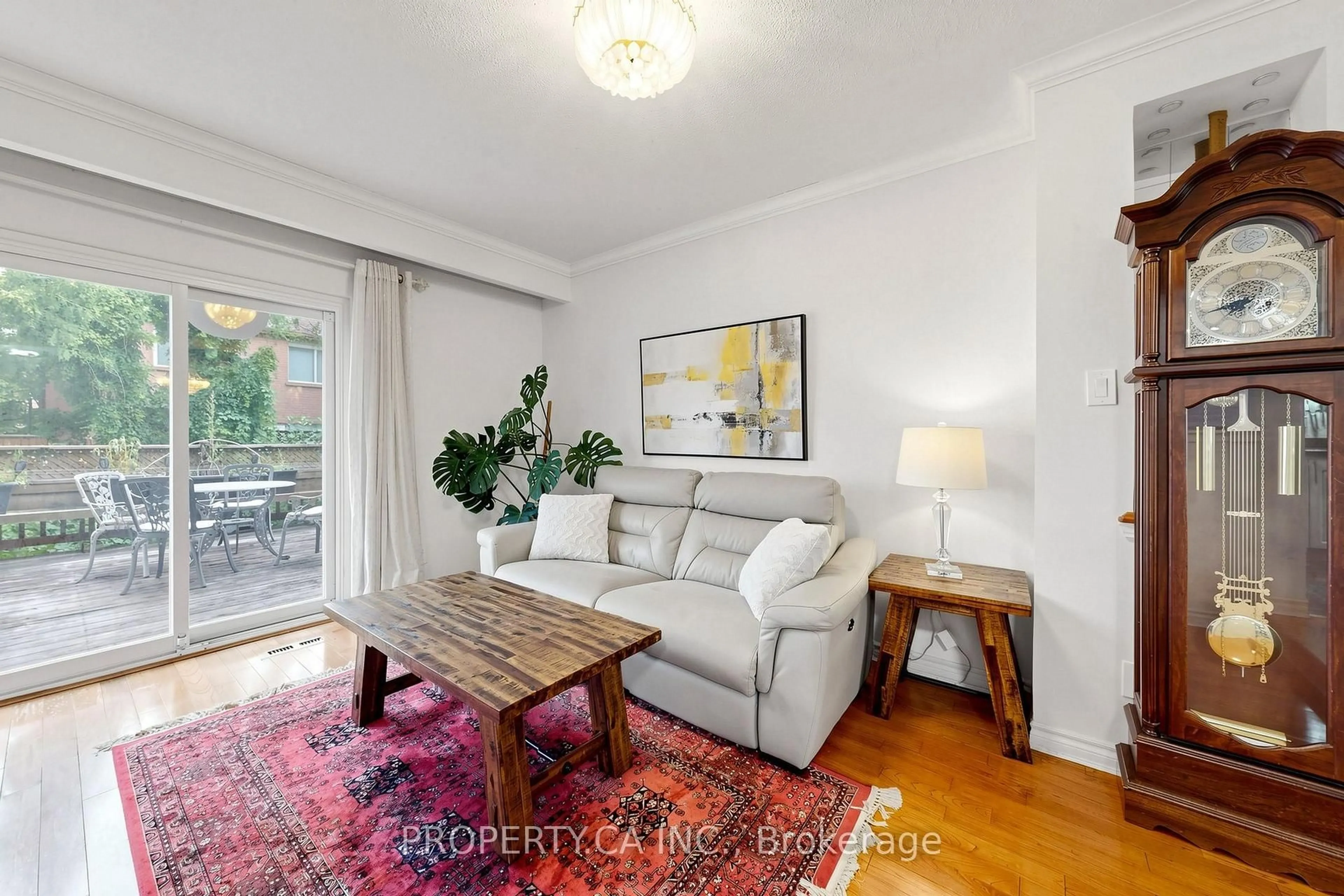 Living room with furniture, wood/laminate floor for 80 Peter Andrew Cres, Vaughan Ontario L4J 2V5
