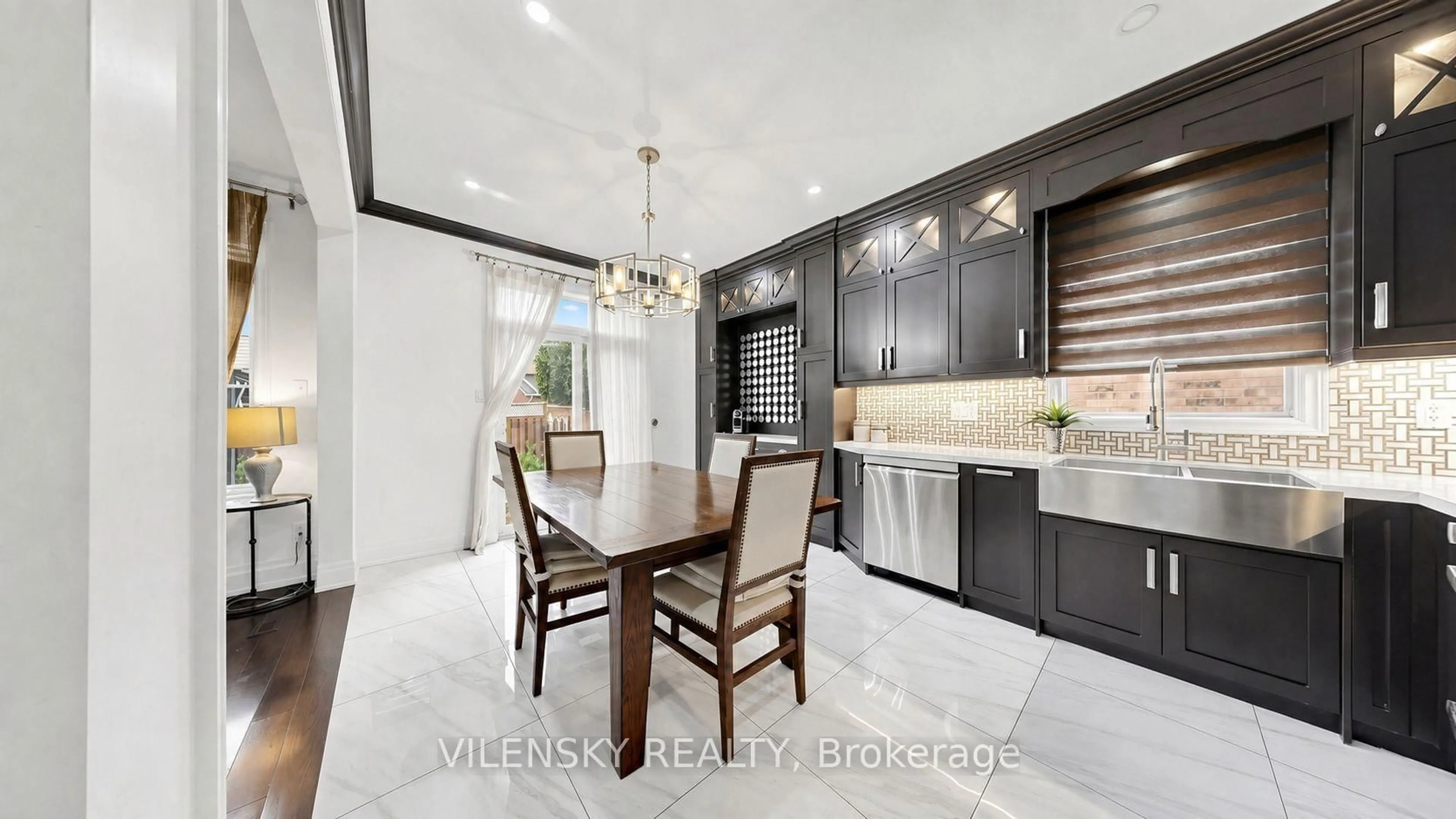 Contemporary kitchen, ceramic/tile floor for 140 Marbella Rd, Vaughan Ontario L4H 1L4