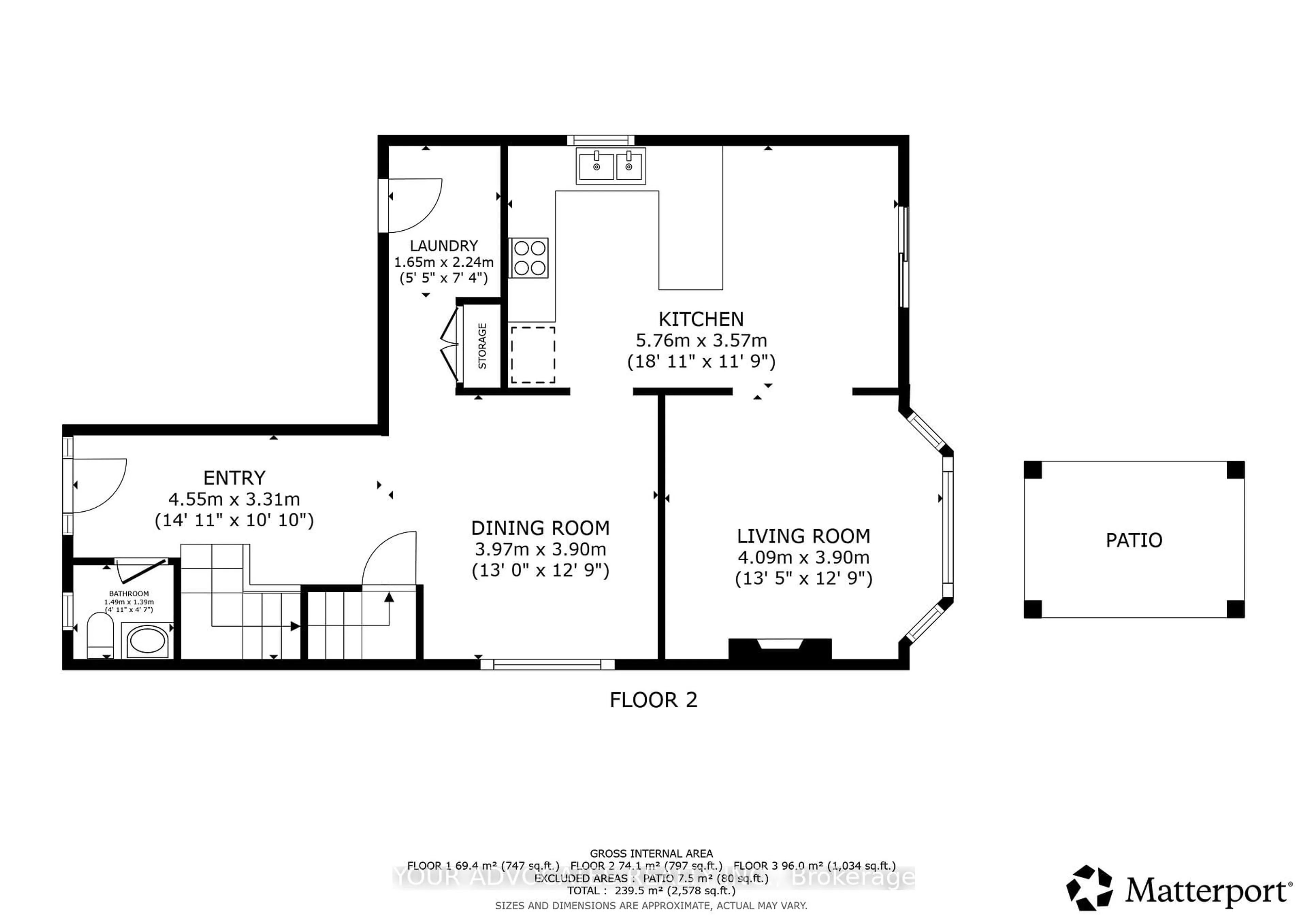 Floor plan for 228 Twin Hills Acre, Vaughan Ontario L4H 0H4