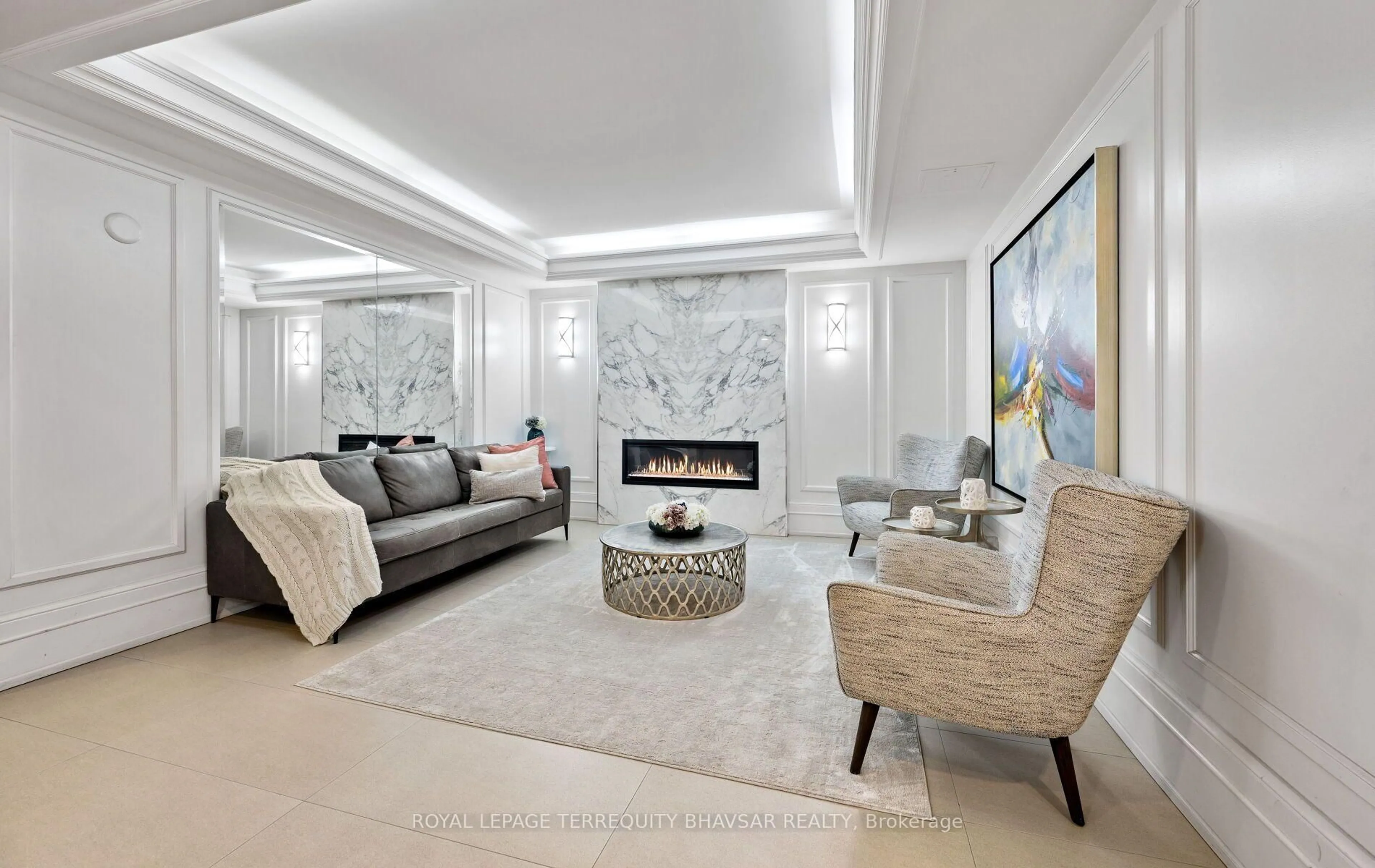 Living room with furniture, ceramic/tile floor for 309 Major Mackenzie Dr #915, Richmond Hill Ontario L4C 9V5