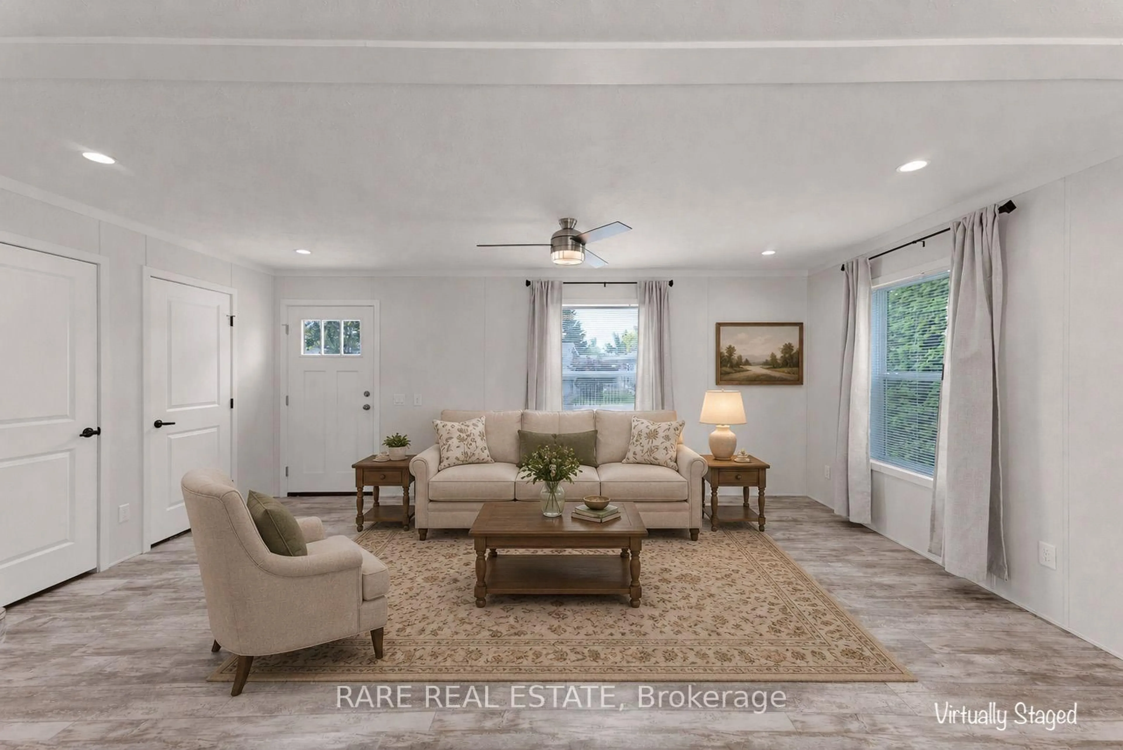 Living room with furniture, ceramic/tile floor for 76 Linden Lane, Innisfil Ontario L9S 1P2