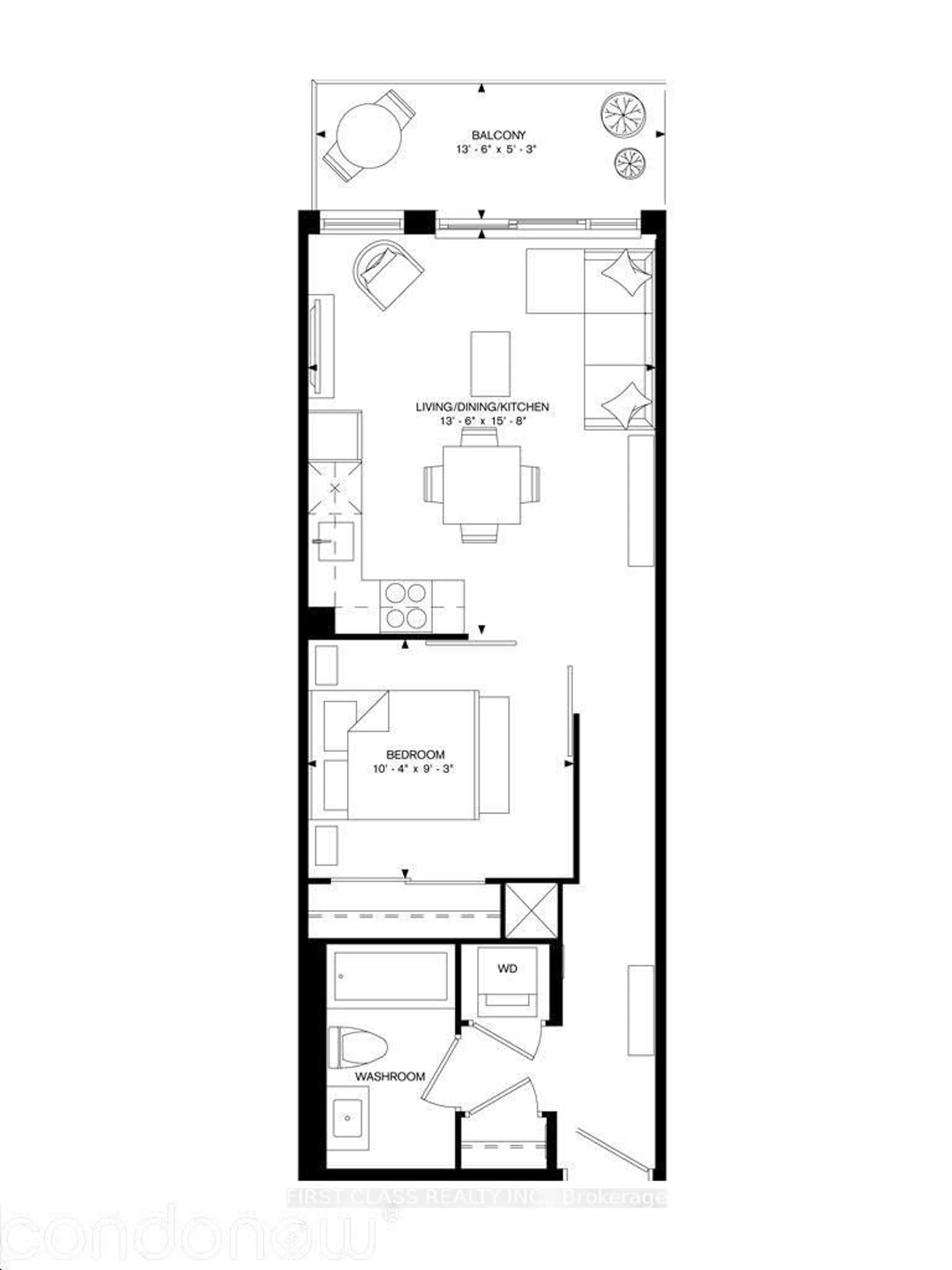 Floor plan for 10 Rouge Valley Dr #1203, Markham Ontario L6G 0G9