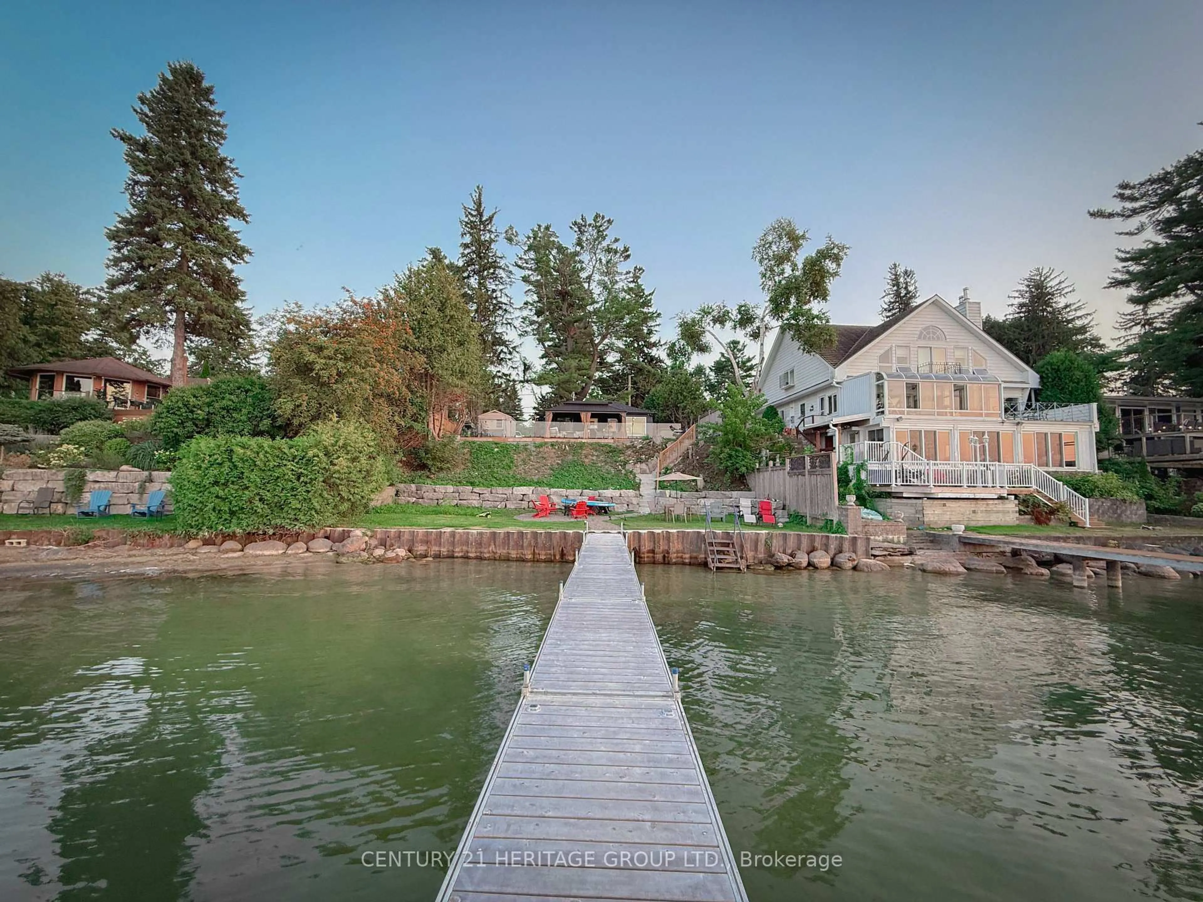 A pic from outside/outdoor area/front of a property/back of a property/a pic from drone, water/lake/river/ocean view for 110 Hedge Rd, Georgina Ontario L0E 1R0