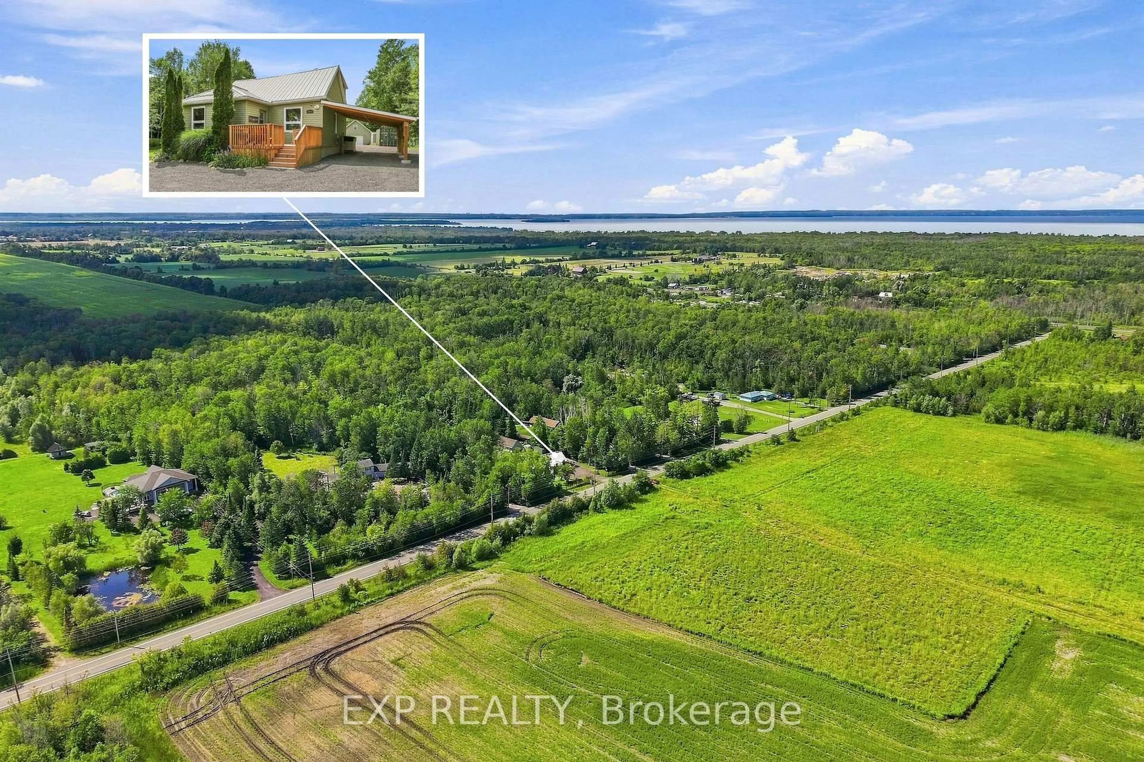 A pic from outside/outdoor area/front of a property/back of a property/a pic from drone, water/lake/river/ocean view for 26002 McCowan Rd, Georgina Ontario L0E 1R0