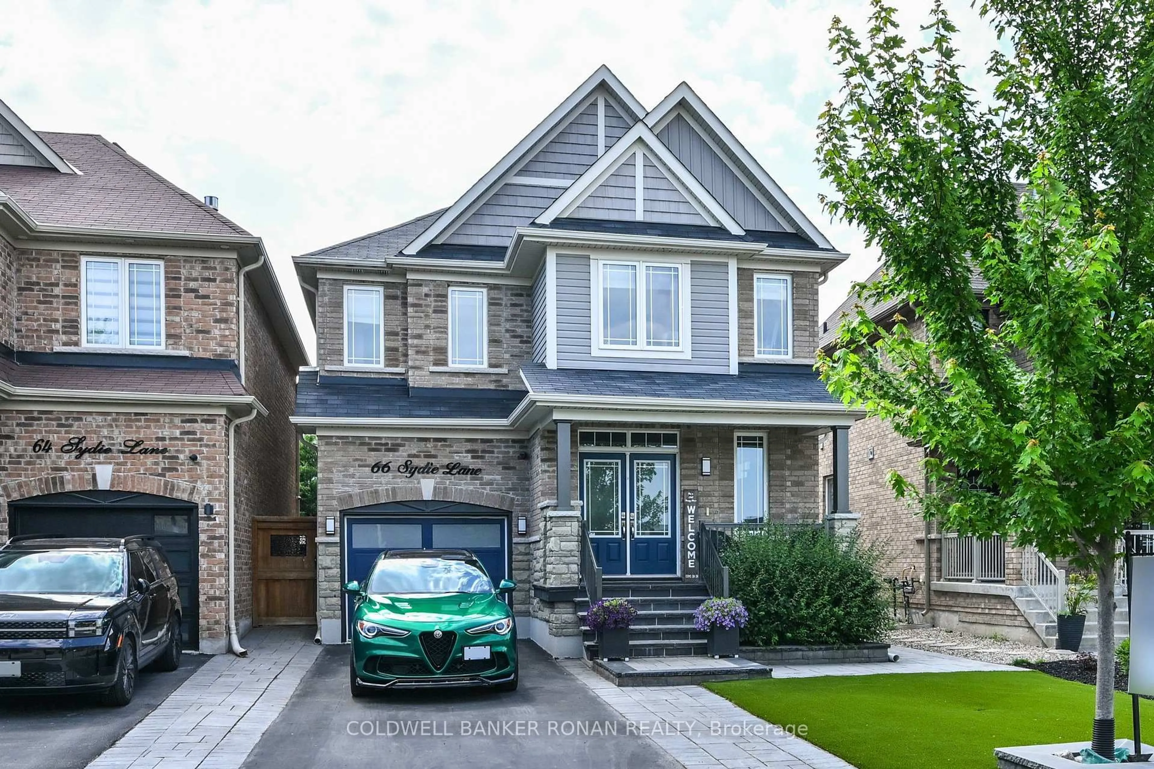 Home with brick exterior material, street for 66 Sydie Lane, New Tecumseth Ontario L0G 1W0