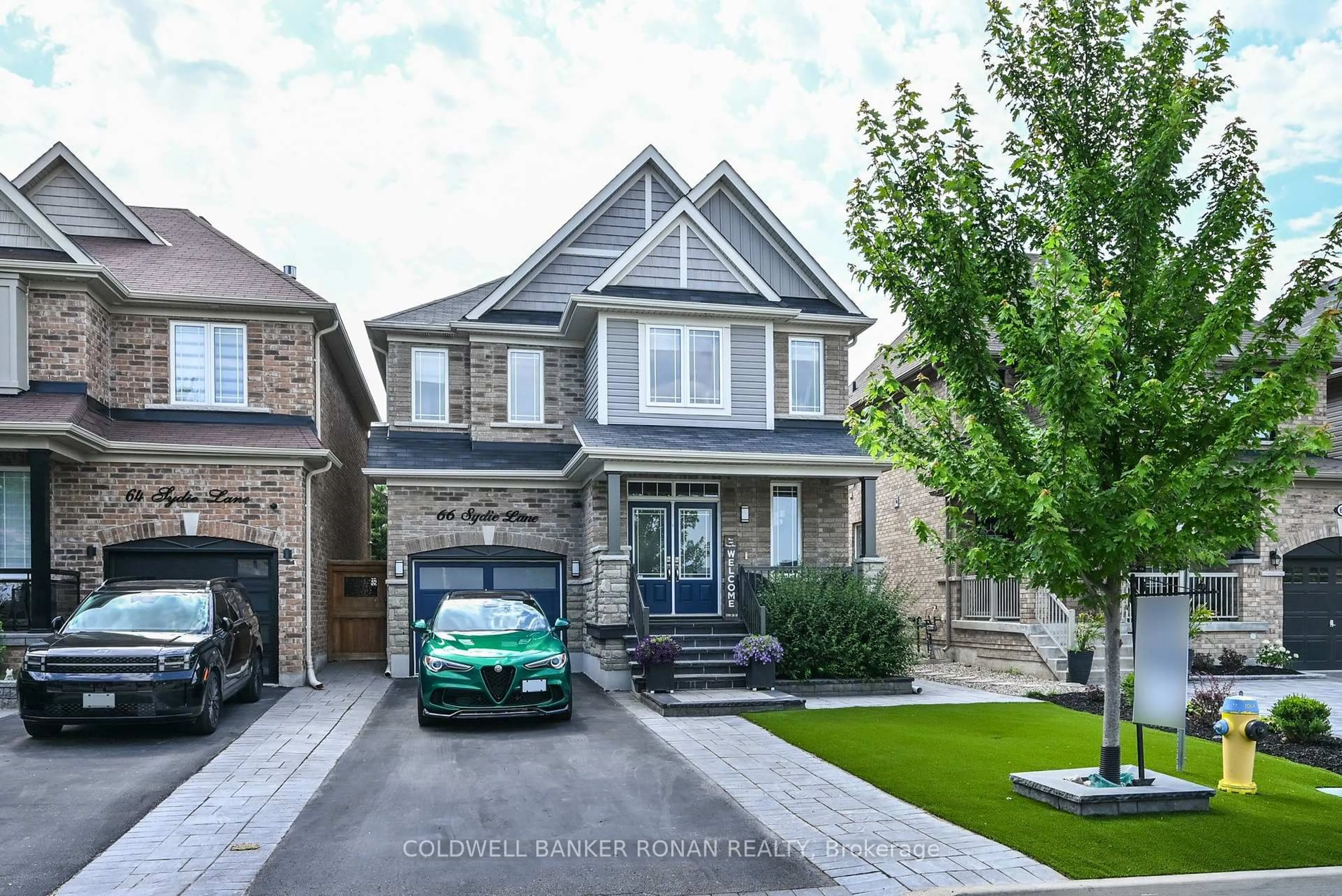 Home with brick exterior material, street for 66 Sydie Lane, New Tecumseth Ontario L0G 1W0