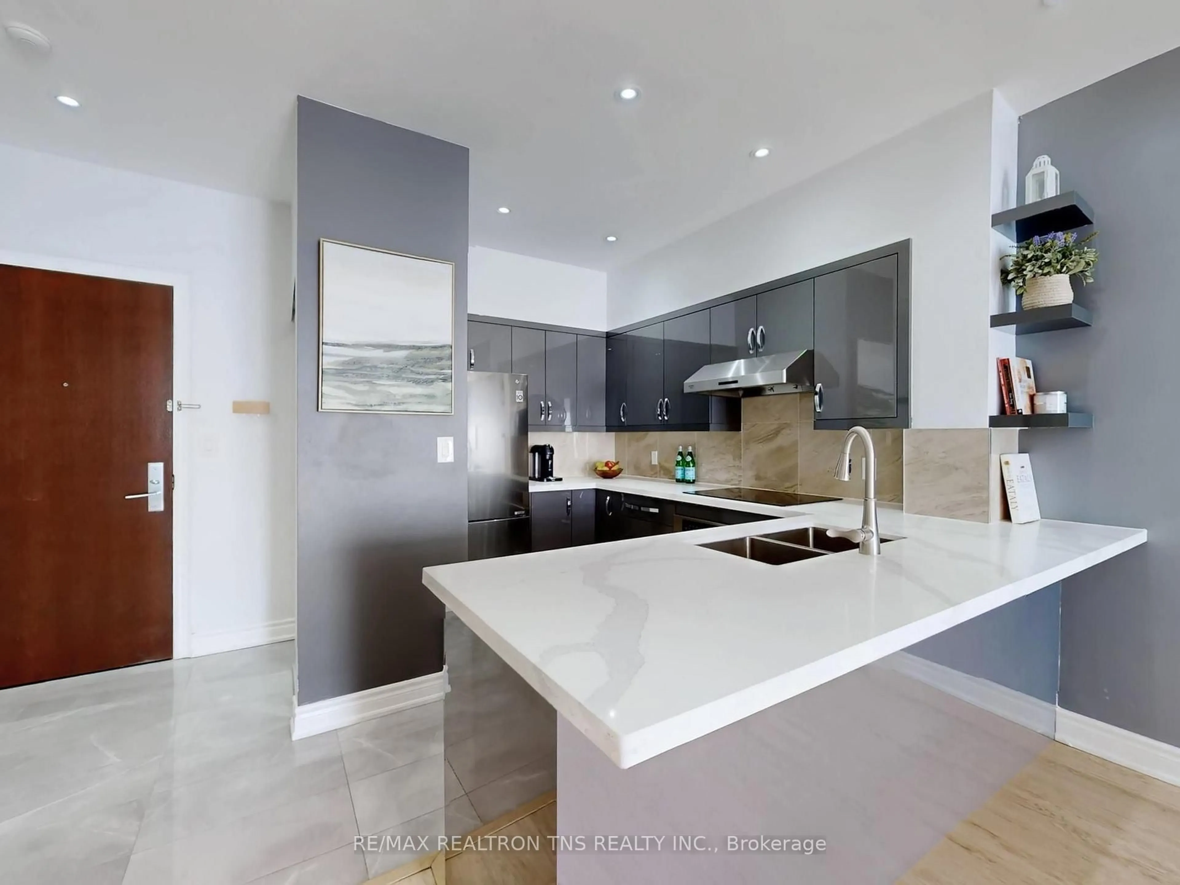 Contemporary kitchen, ceramic/tile floor for 88 Times Ave #101, Markham Ontario L3T 7Z4