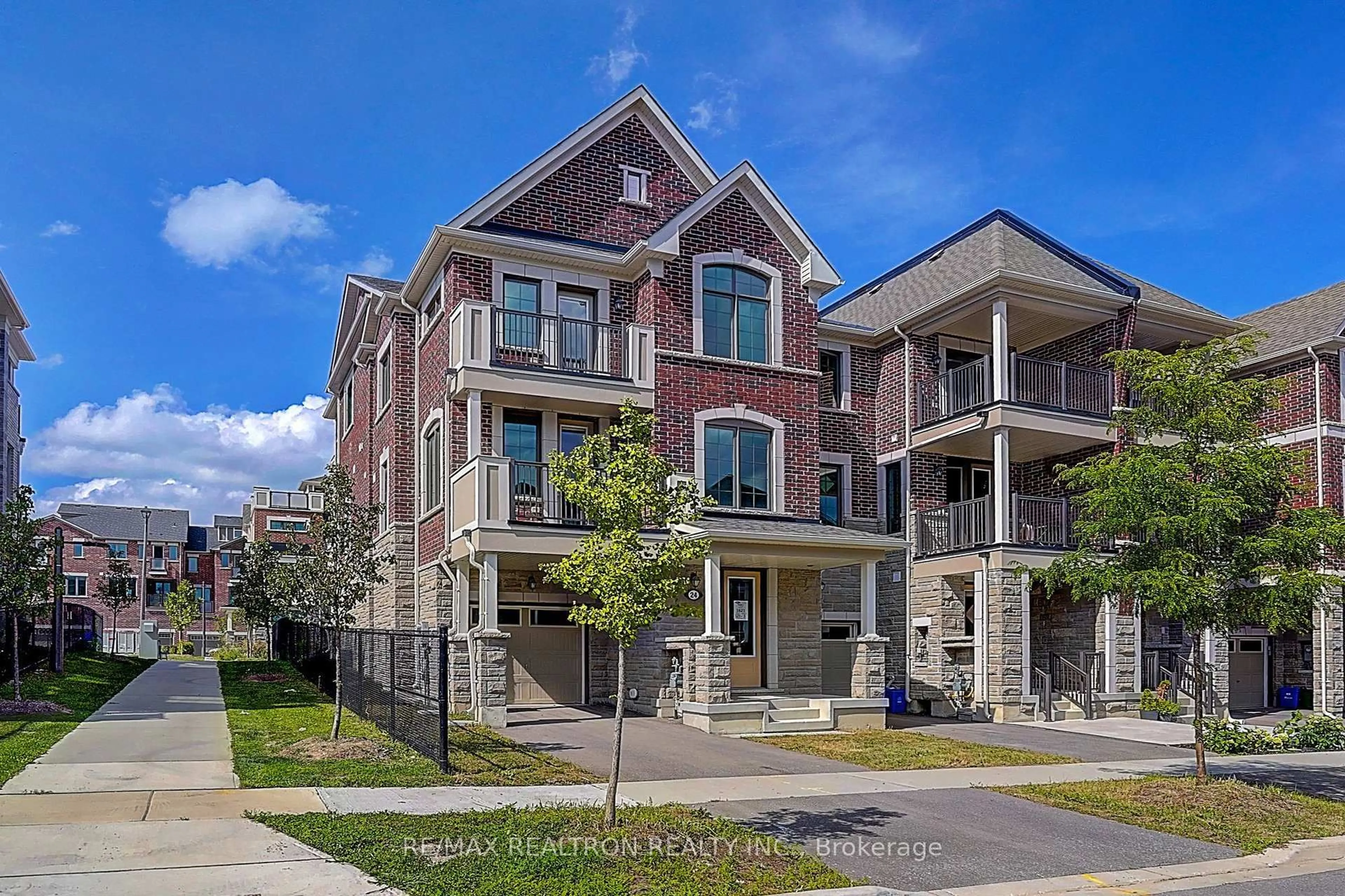 Home with brick exterior material, street for 24 Thomas Frisby Jr Cres, Markham Ontario L6C 3L2