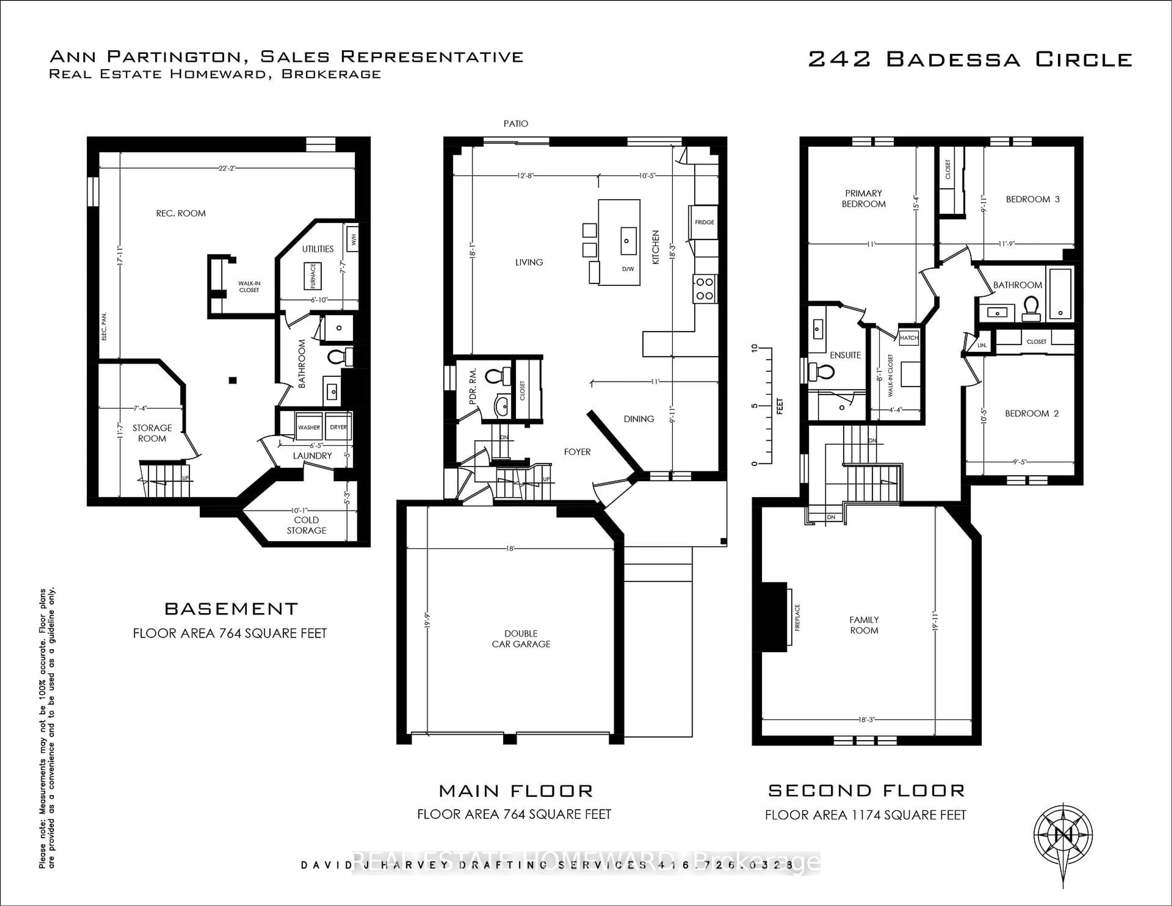 Floor plan for 242 Badessa Circ, Vaughan Ontario L4J 6C7