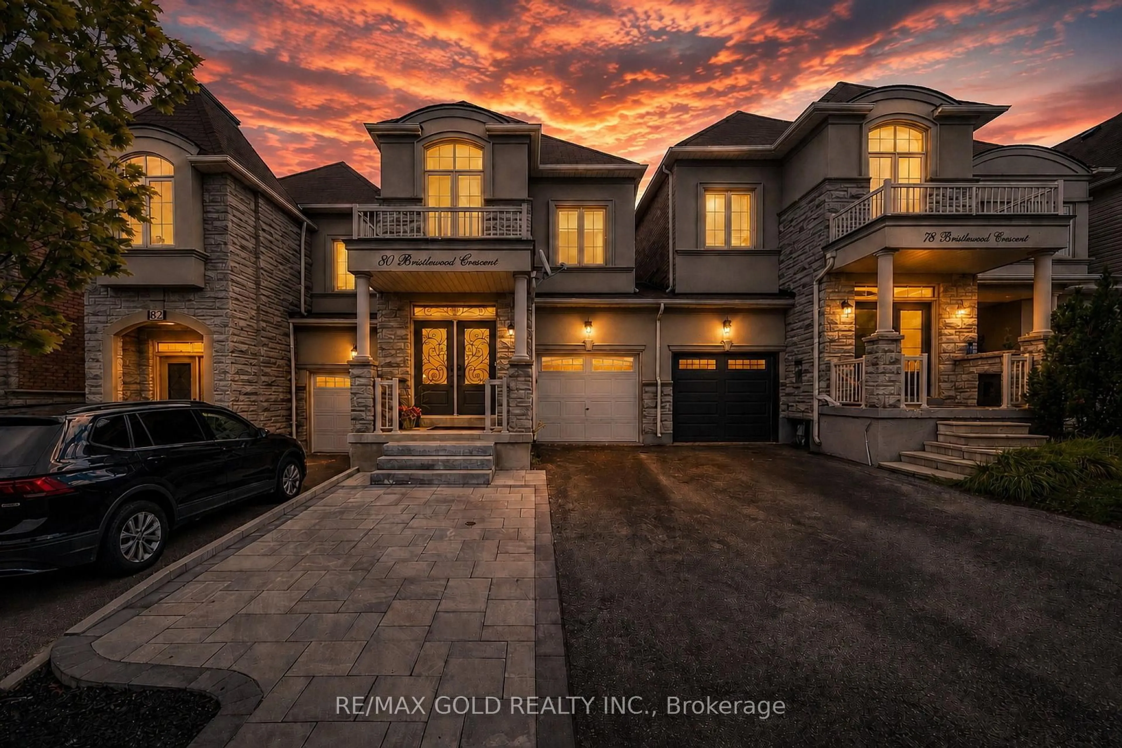 Home with brick exterior material, street for 80 Bristlewood Cres, Vaughan Ontario L4J 9K9