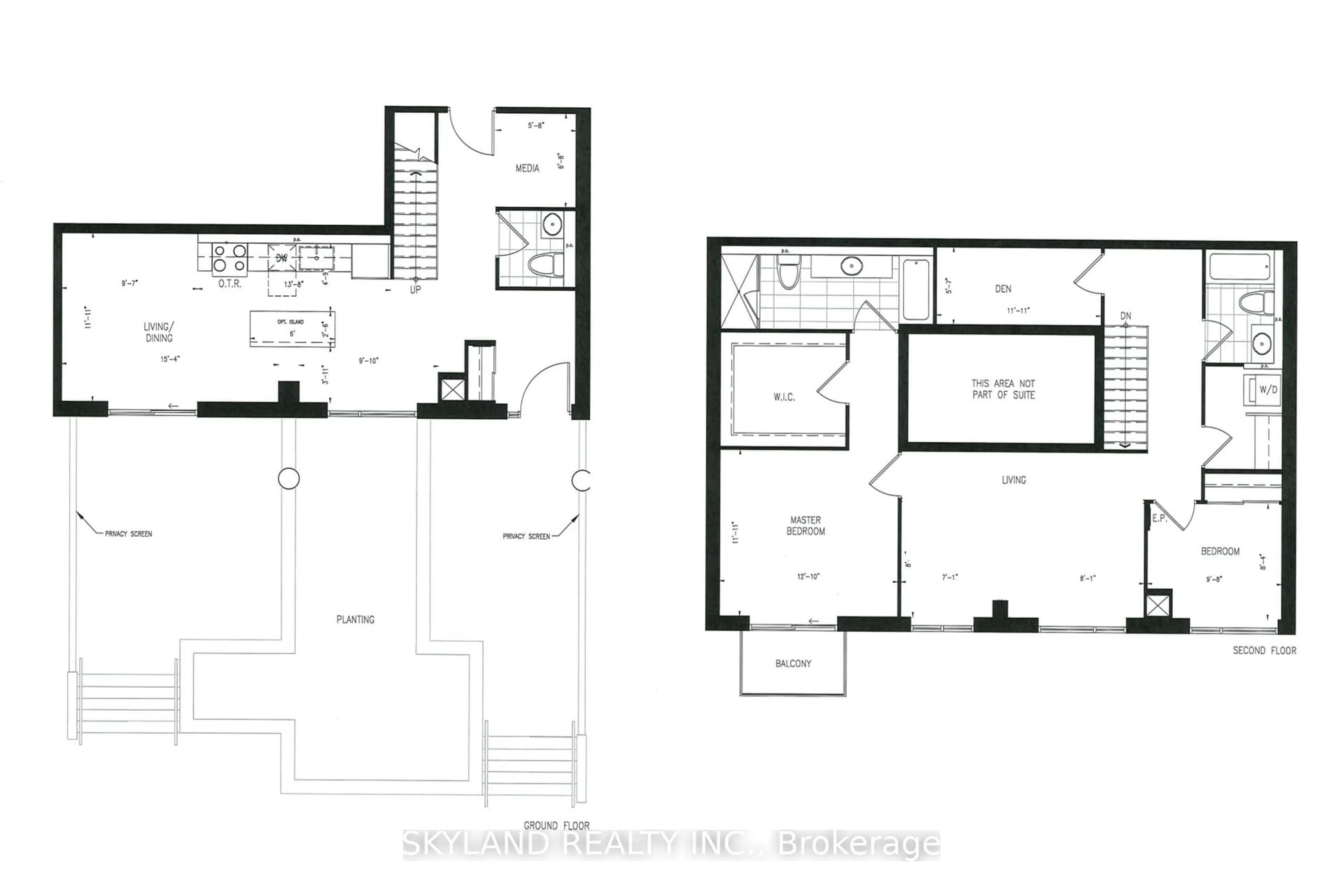 Floor plan for 100 Eagle Rock Way #Th102, Vaughan Ontario L6A 5B9