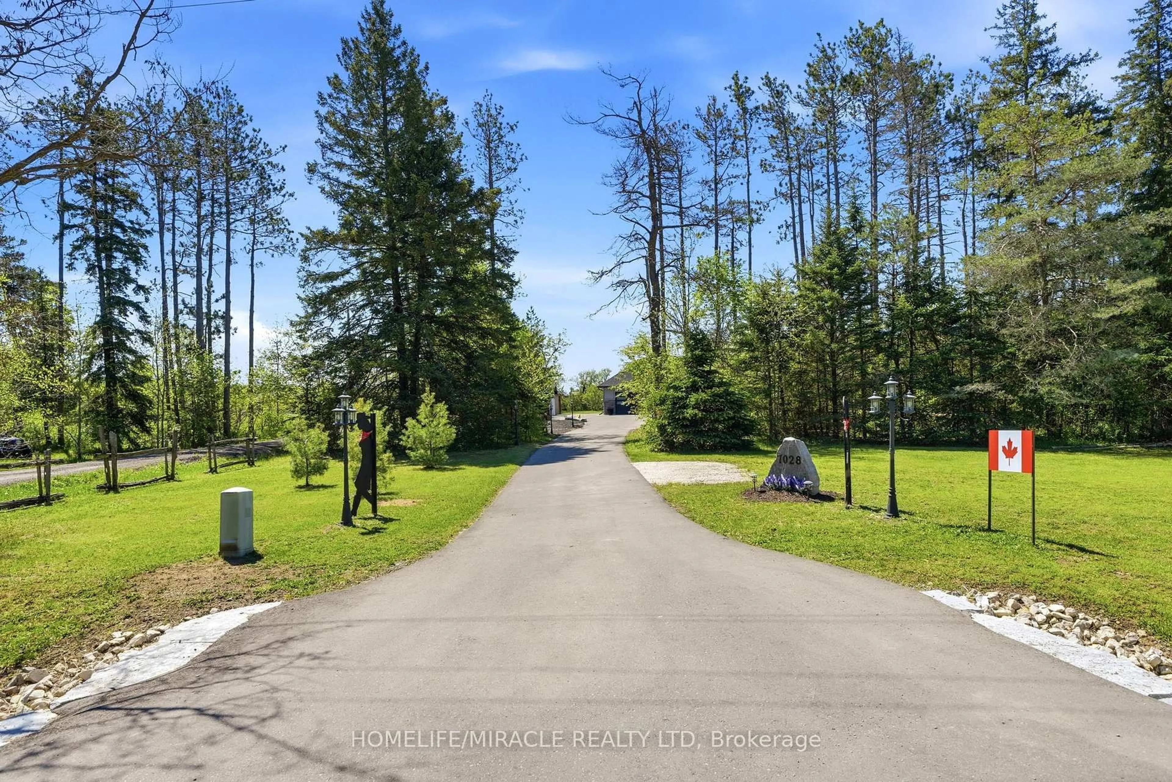 A pic from outside/outdoor area/front of a property/back of a property/a pic from drone, forest/trees view for 7028 Pine Plains Rd, Adjala-Tosorontio Ontario L0M 1J0