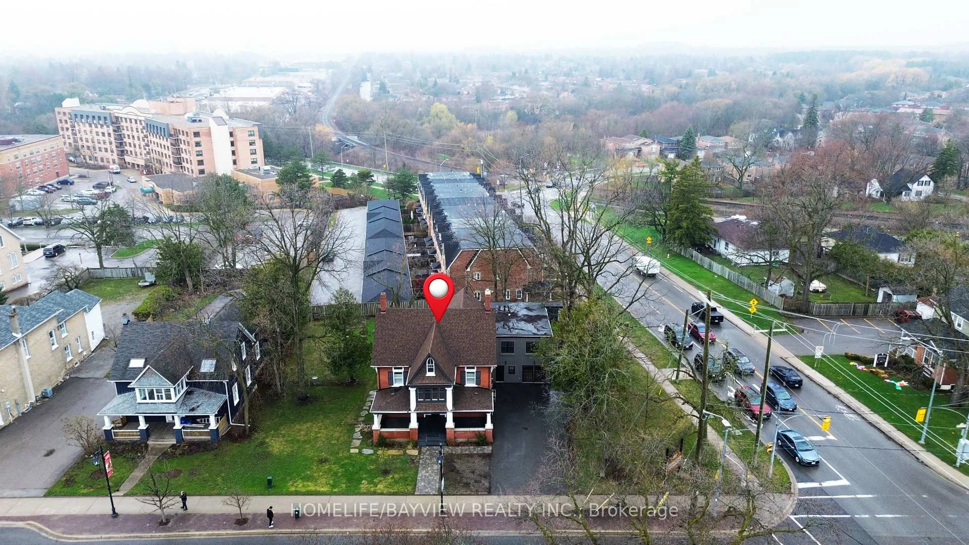 A pic from outside/outdoor area/front of a property/back of a property/a pic from drone, city buildings view from balcony for 180 & 188 Main St, Markham Ontario L3P 1Y3