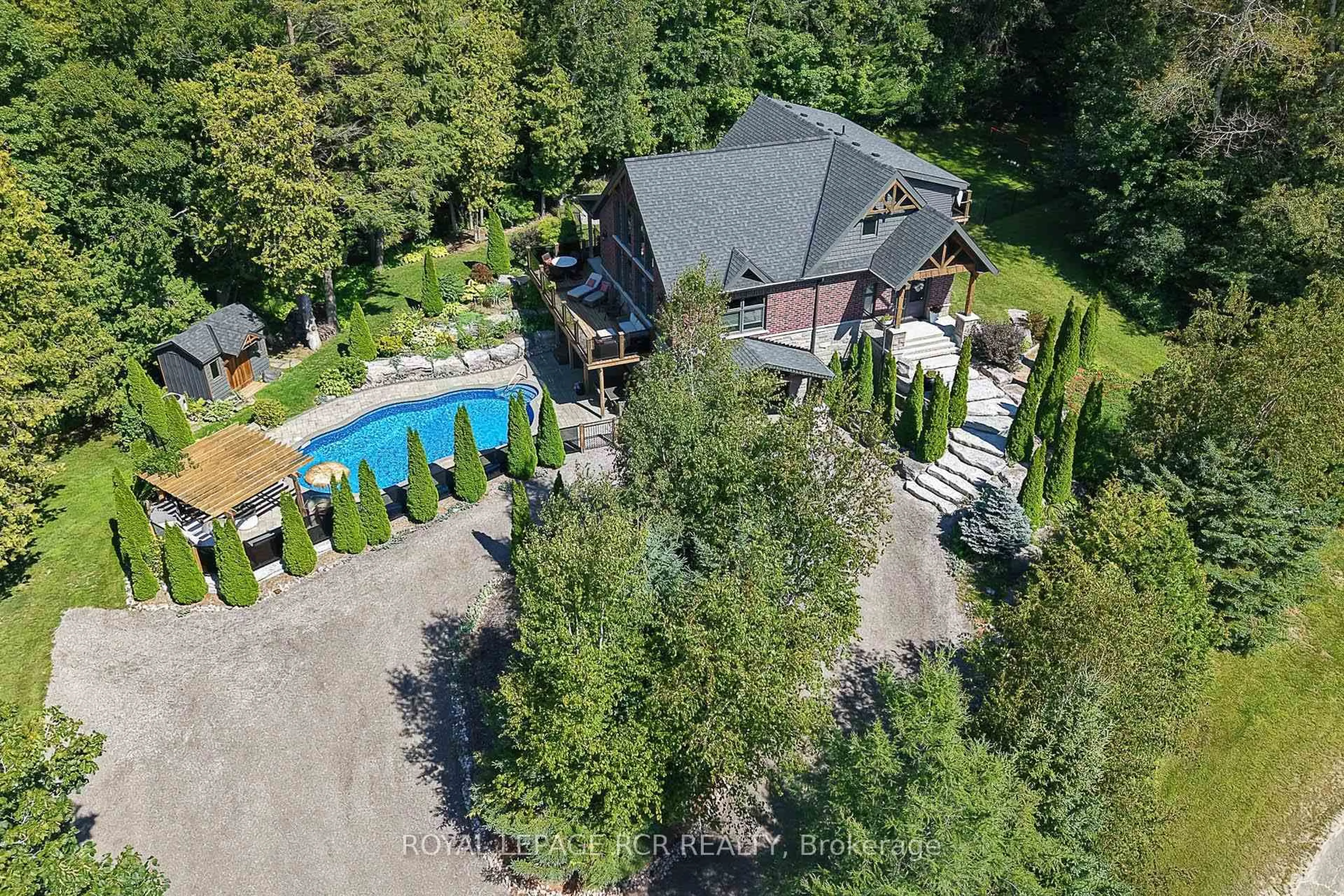A pic from outside/outdoor area/front of a property/back of a property/a pic from drone, water/lake/river/ocean view for 49 Wagner's Rd, Uxbridge Ontario L0C 1H0