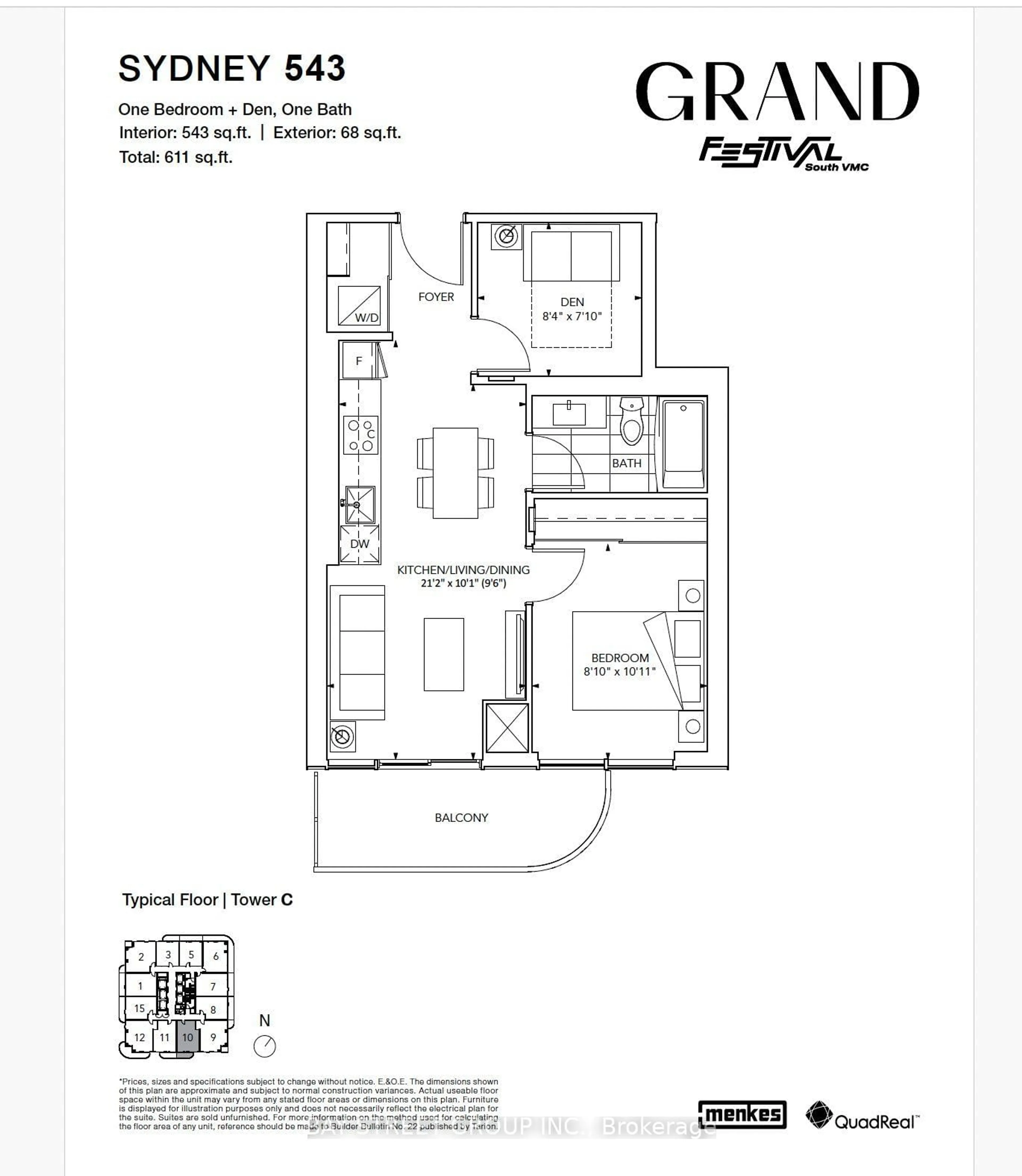 Floor plan for 8 Interchange Way #5510, Vaughan Ontario L4K 0R2