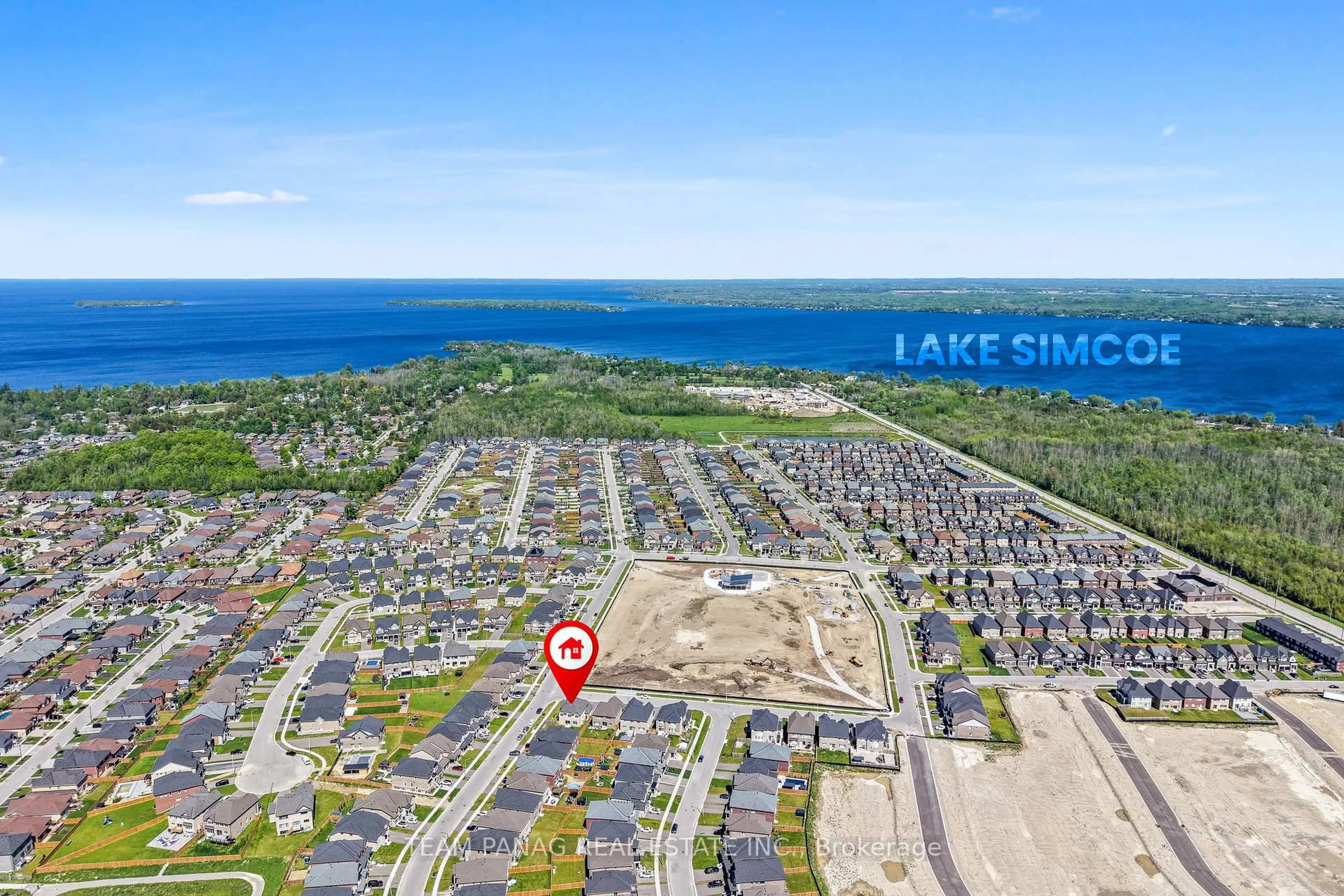A pic from outside/outdoor area/front of a property/back of a property/a pic from drone, water/lake/river/ocean view for 1614 Sharpe St, Innisfil Ontario L9S 0R1