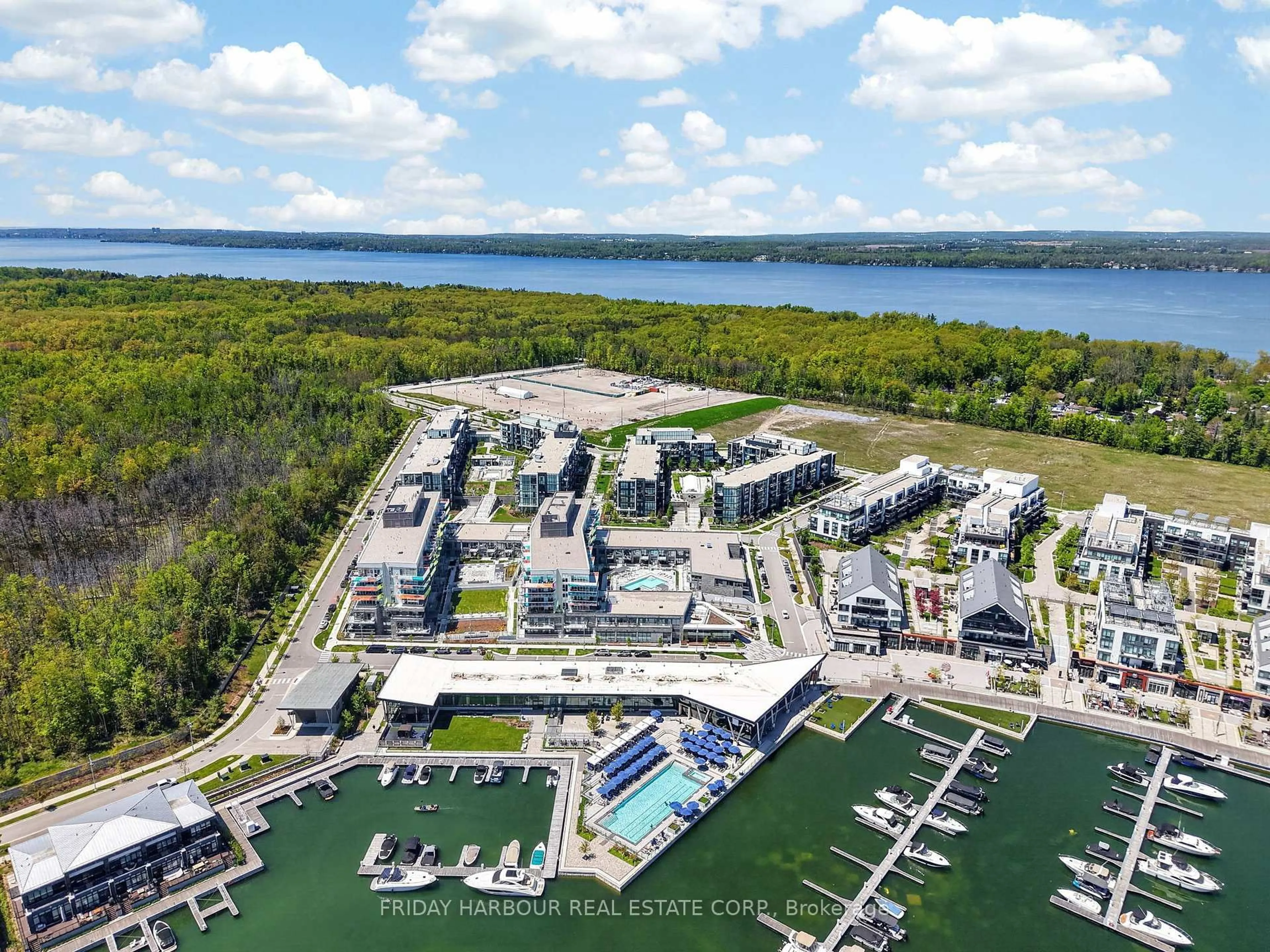 A pic from outside/outdoor area/front of a property/back of a property/a pic from drone, water/lake/river/ocean view for 333 Sunseeker Ave #601, Innisfil Ontario L9S 0J7
