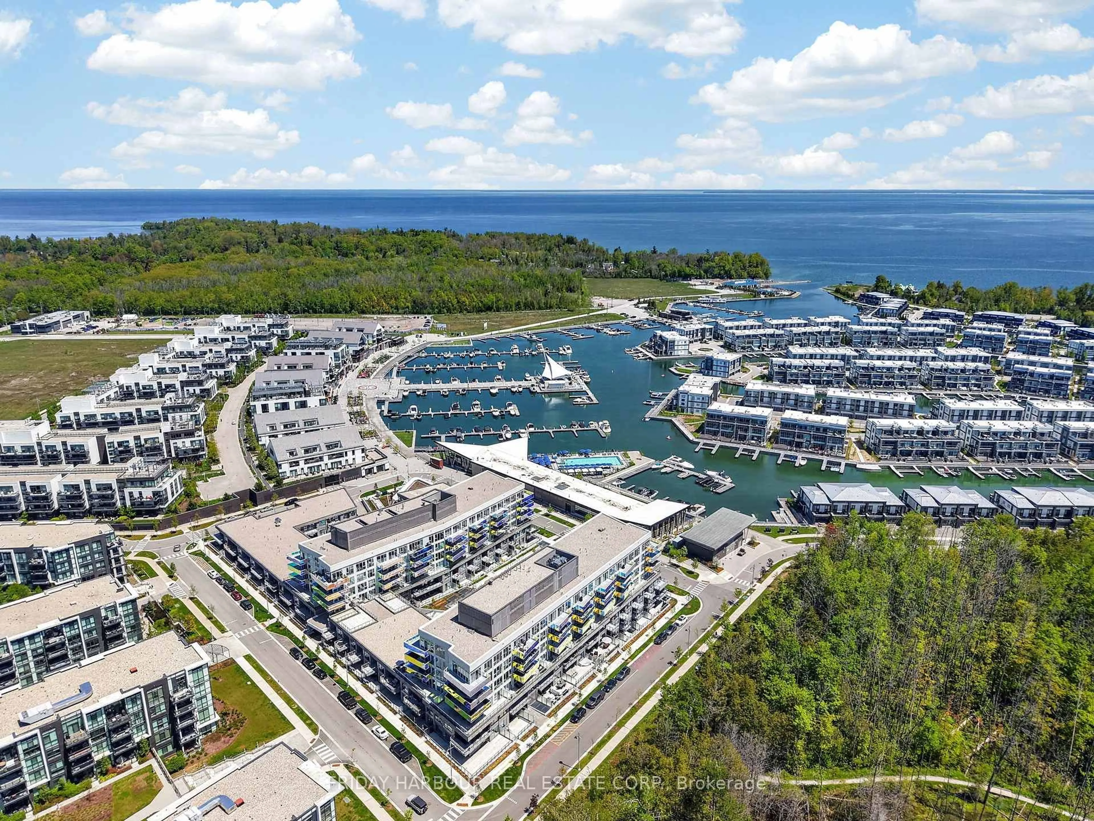 A pic from outside/outdoor area/front of a property/back of a property/a pic from drone, water/lake/river/ocean view for 333 Sunseeker Ave #601, Innisfil Ontario L9S 0J7