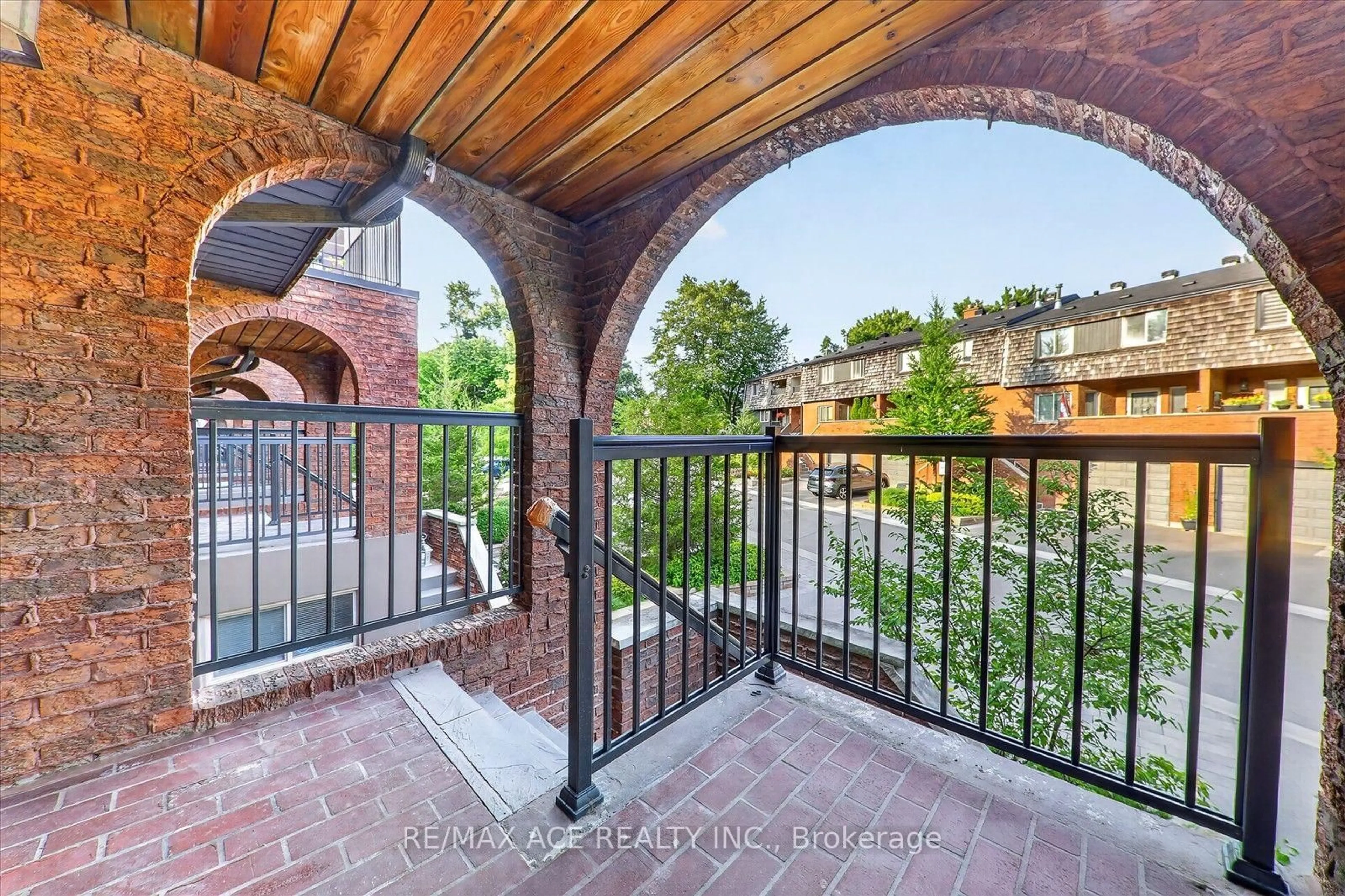 Patio, city buildings view from balcony for 65 Cricklewood Cres, Markham Ontario L3T 4T8