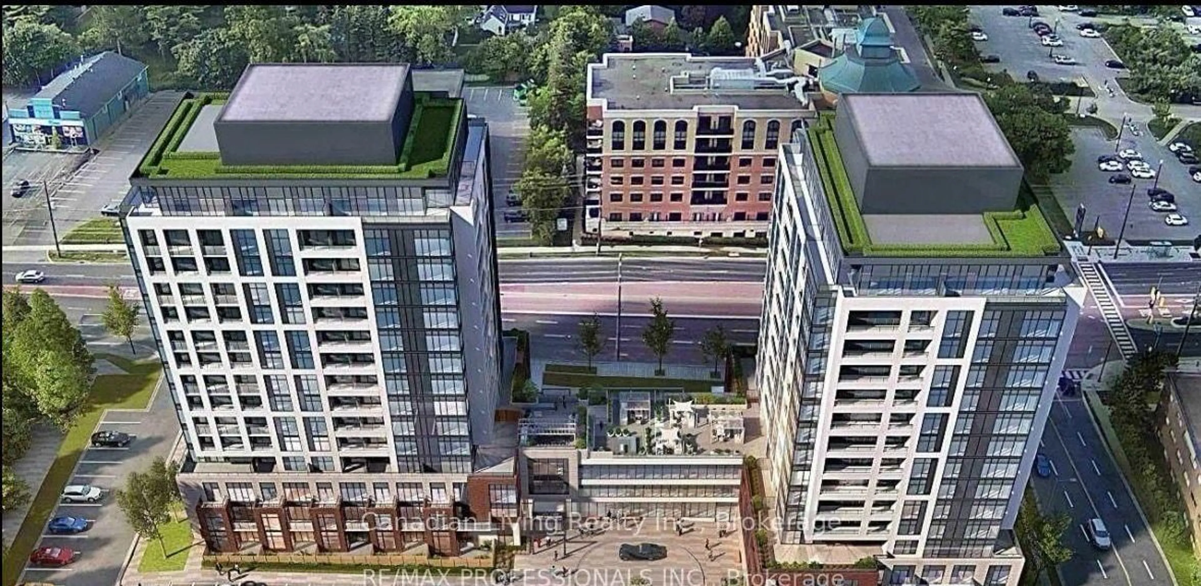 A pic from outside/outdoor area/front of a property/back of a property/a pic from drone, city buildings view from balcony for 705 Davis Dr #1401, Newmarket Ontario L3Y 0J1