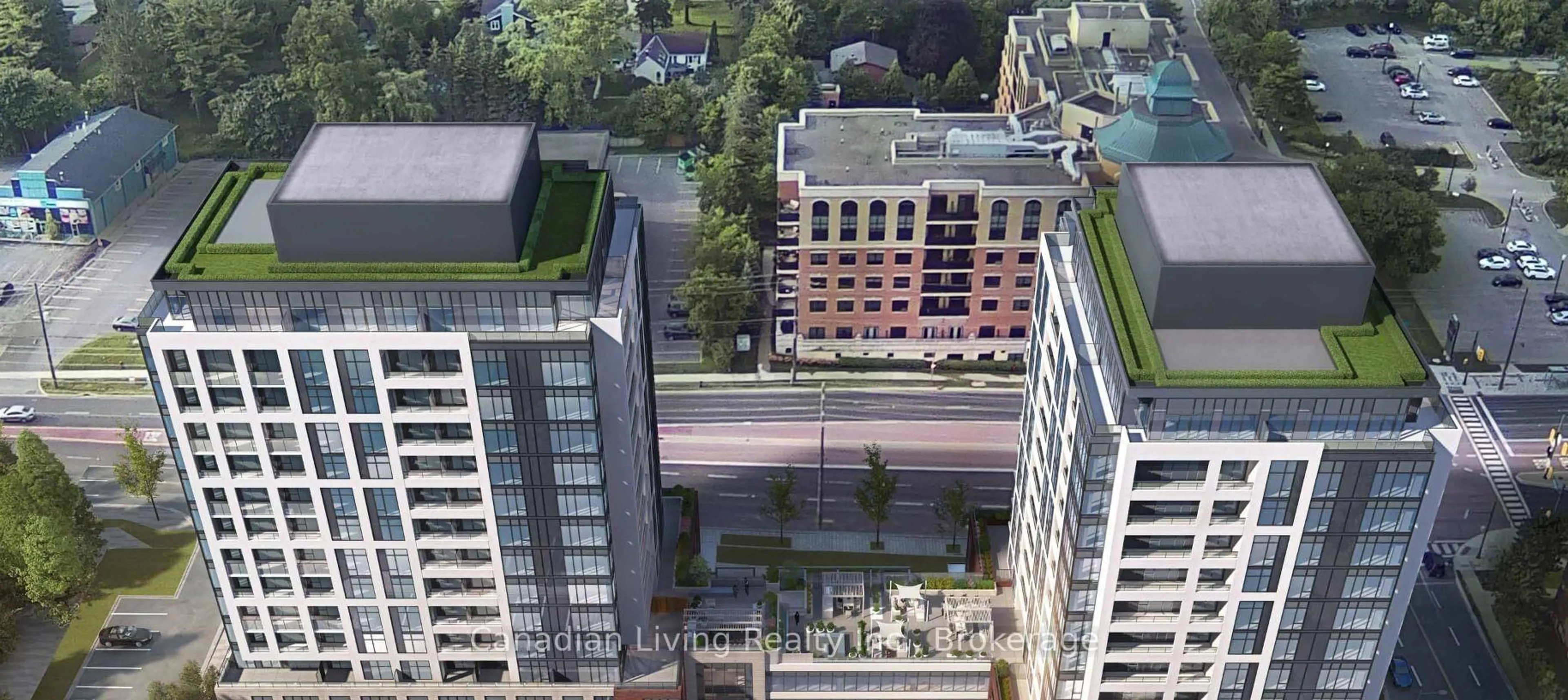 A pic from outside/outdoor area/front of a property/back of a property/a pic from drone, city buildings view from balcony for 705 Davis Dr #1401, Newmarket Ontario L3Y 0J1