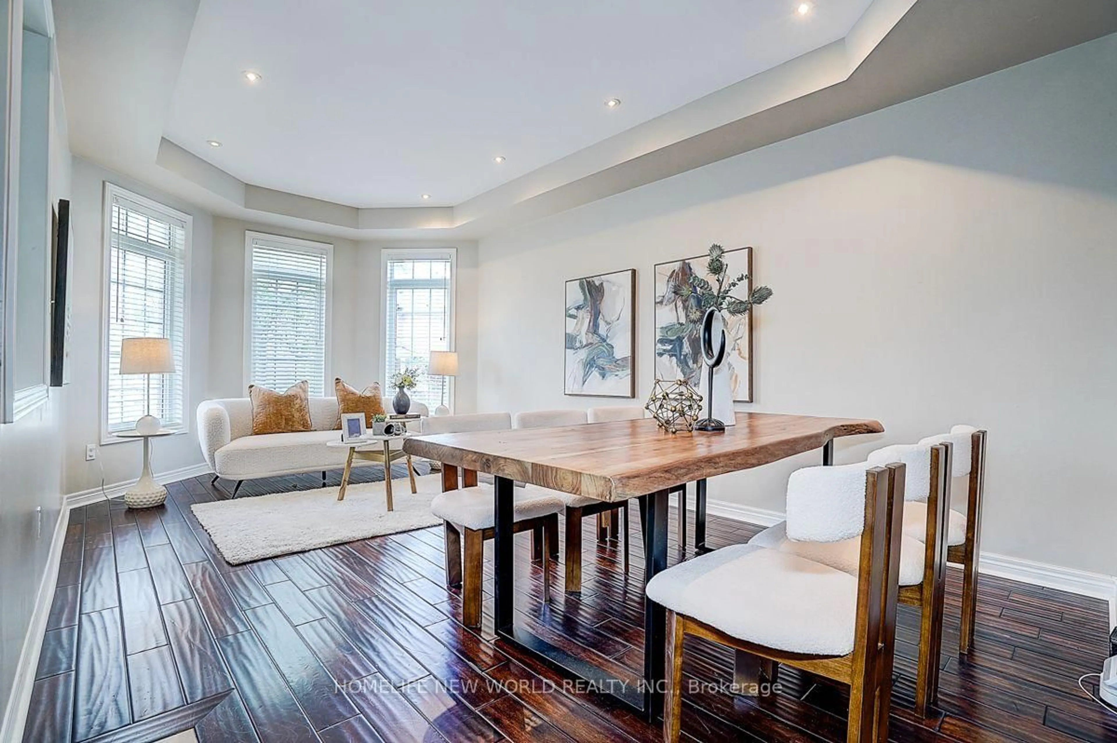Dining room, wood/laminate floor for 39 James Parrott Ave, Markham Ontario L6E 0J8