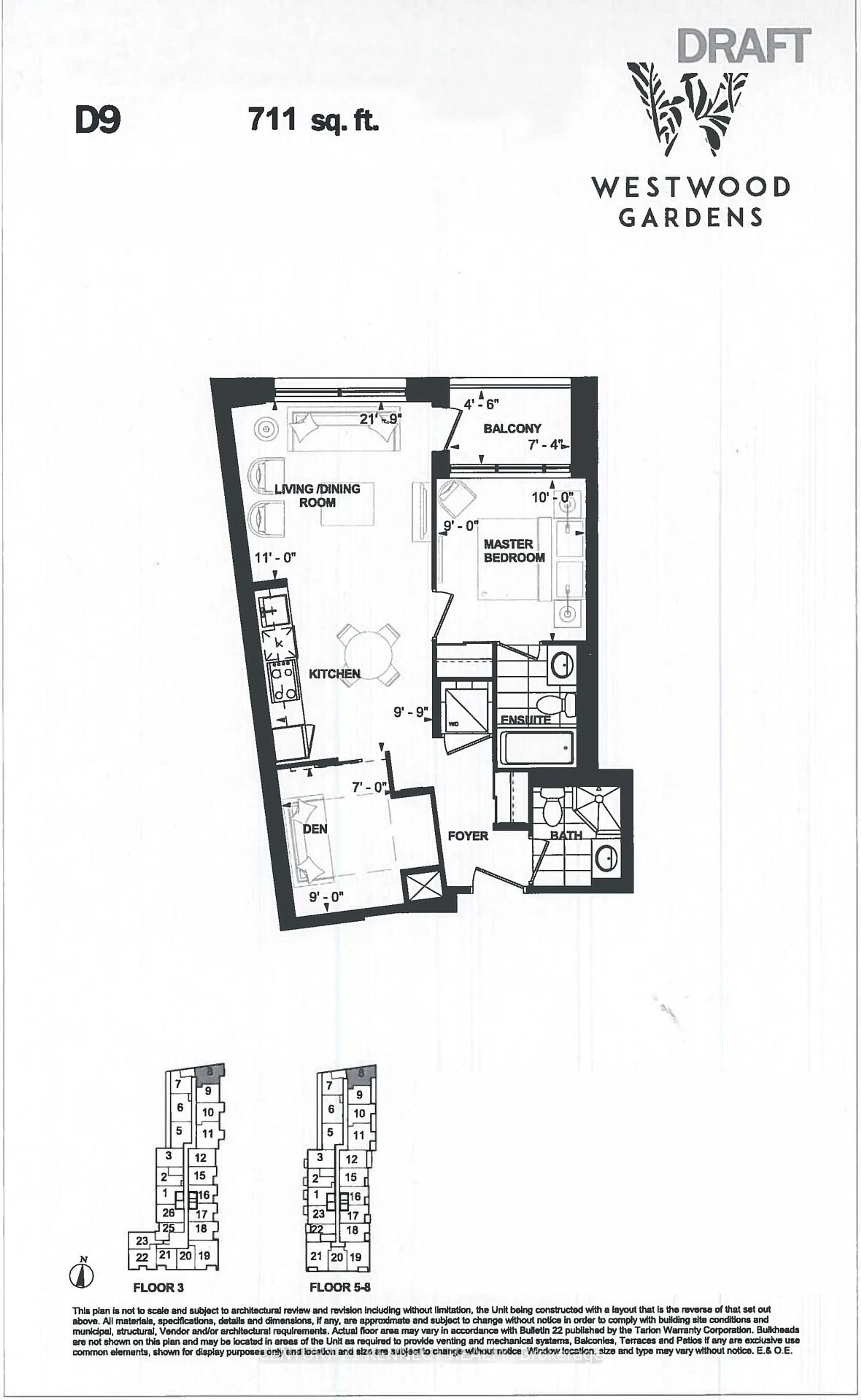 Floor plan for 8868 Yonge St #308E, Richmond Hill Ontario L4C 0T4