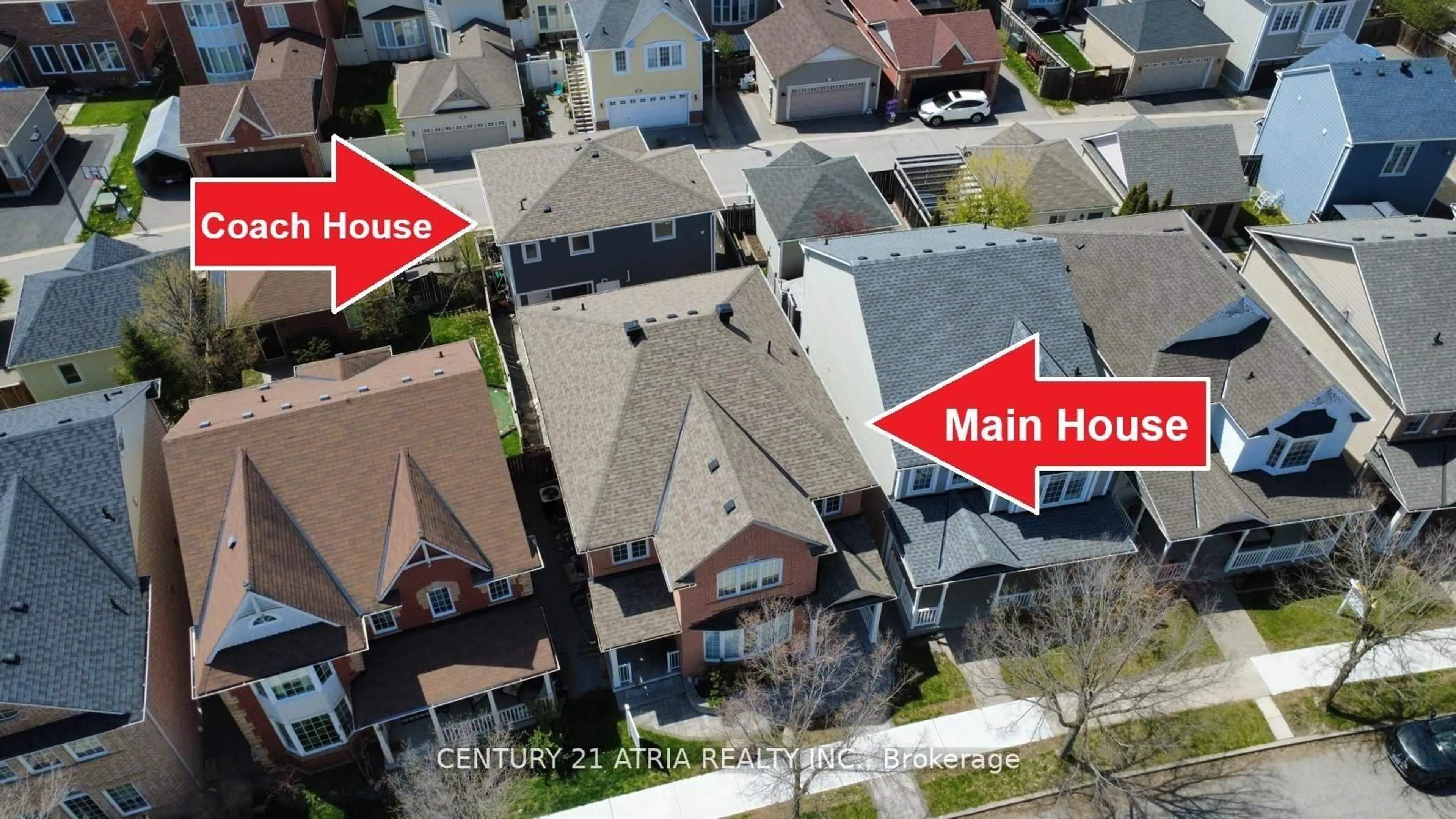 A pic from outside/outdoor area/front of a property/back of a property/a pic from drone, street for 16 Peony St, Markham Ontario L6B 1K9