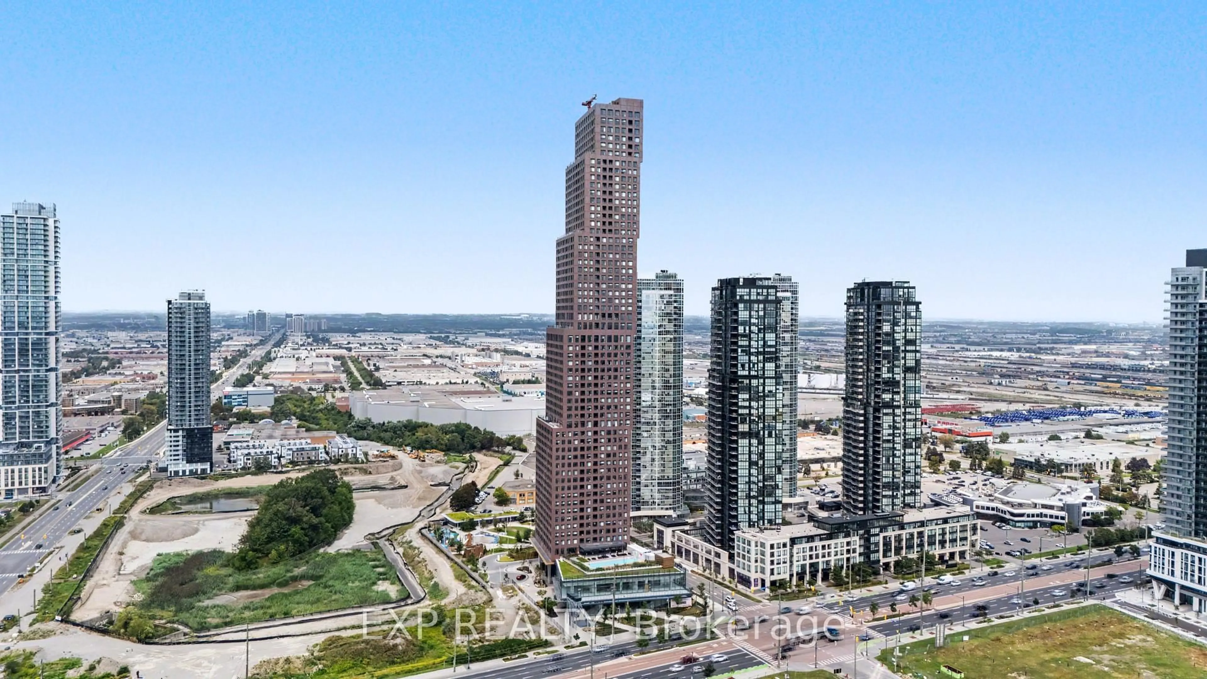 A pic from outside/outdoor area/front of a property/back of a property/a pic from drone, city buildings view from balcony for 2920 Highway 7 Highway #4109, Vaughan Ontario L4K 0P4