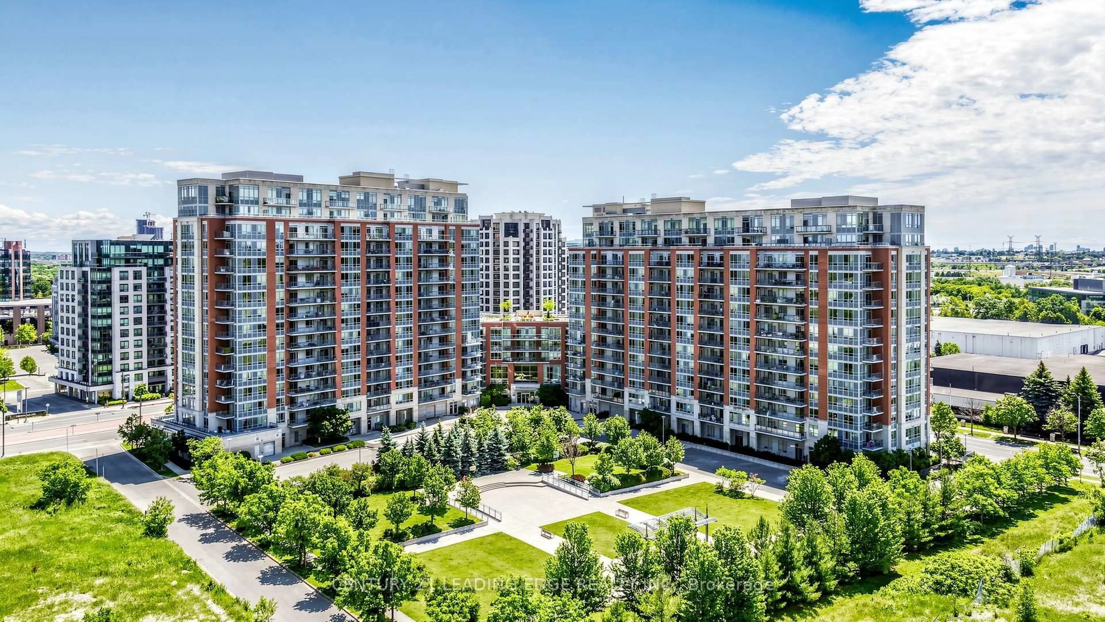 A pic from outside/outdoor area/front of a property/back of a property/a pic from drone, city buildings view from balcony for 50 Clegg Rd #1110, Markham Ontario L6G 0C6
