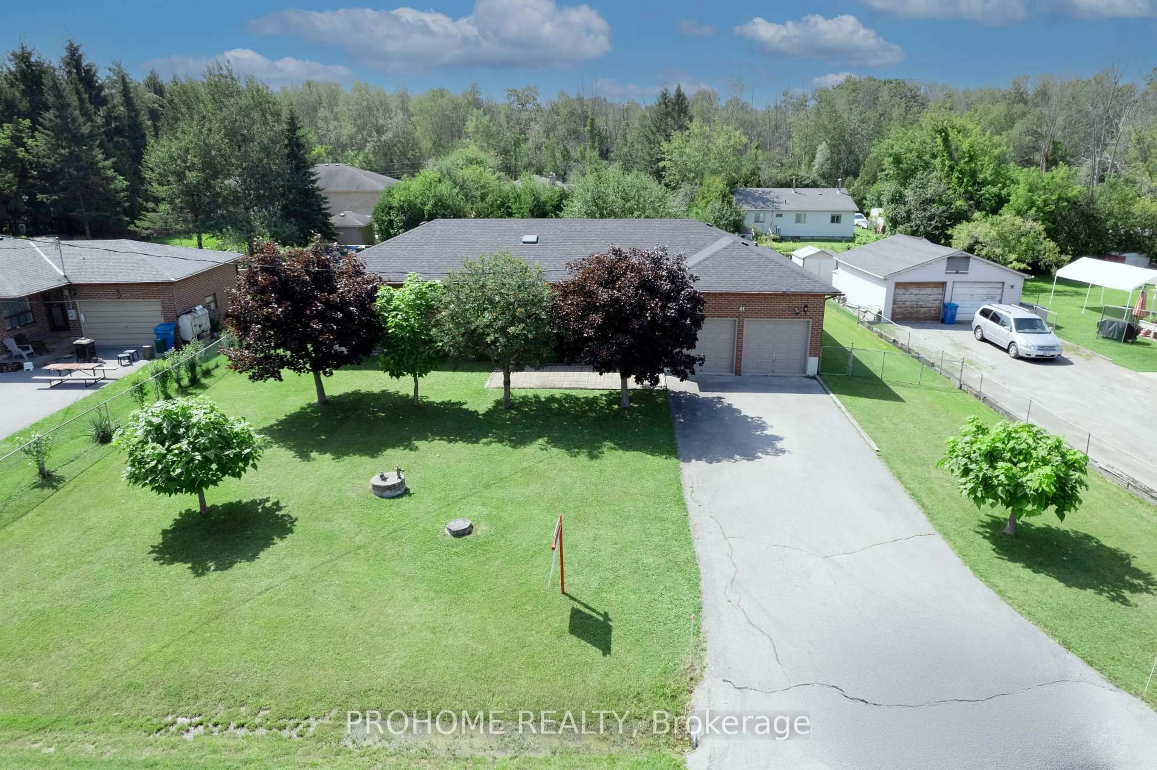 A pic from outside/outdoor area/front of a property/back of a property/a pic from drone, water/lake/river/ocean view for 10 Joel Ave, Georgina Ontario L0E 1S0
