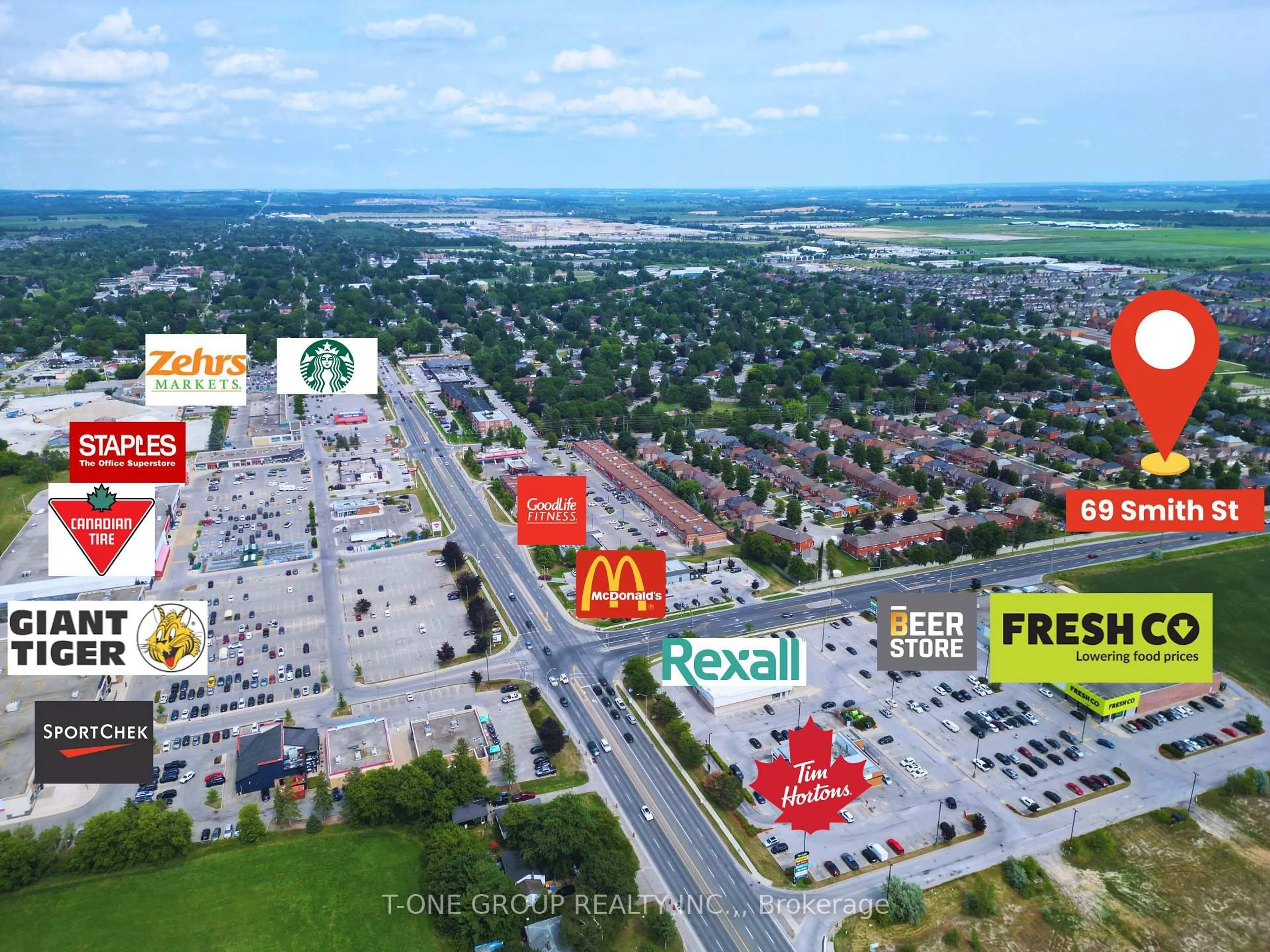 A pic from outside/outdoor area/front of a property/back of a property/a pic from drone, street for 69 Smith St, New Tecumseth Ontario L9R 1Z9