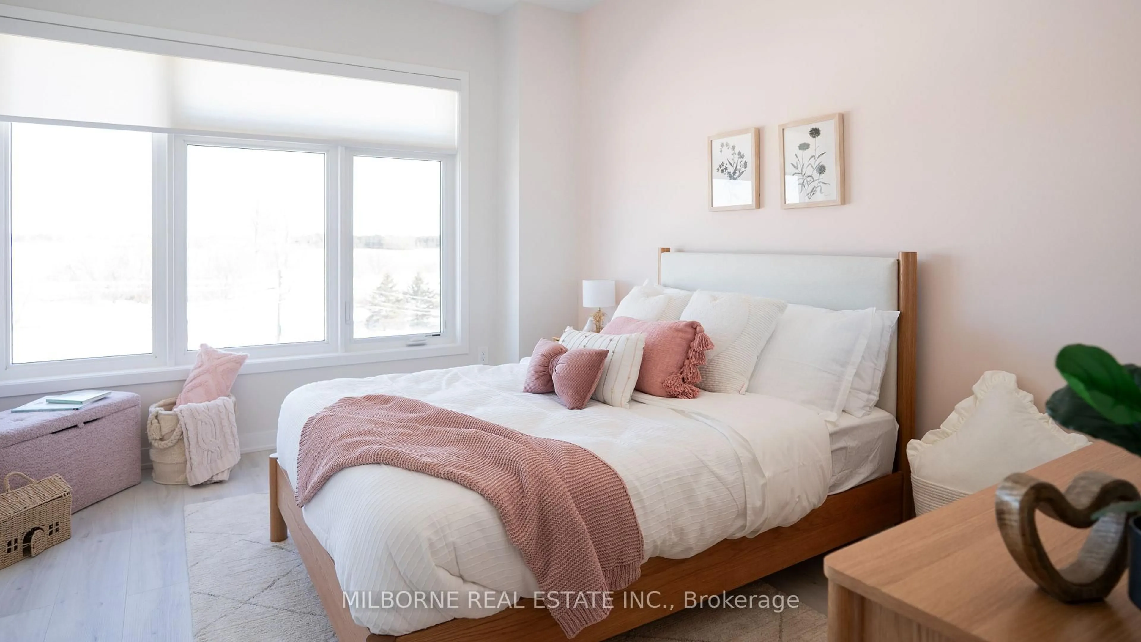 Bedroom with bed, wood/laminate floor for 180 Arthur Plaxton Way, Markham Ontario L6E 2E5