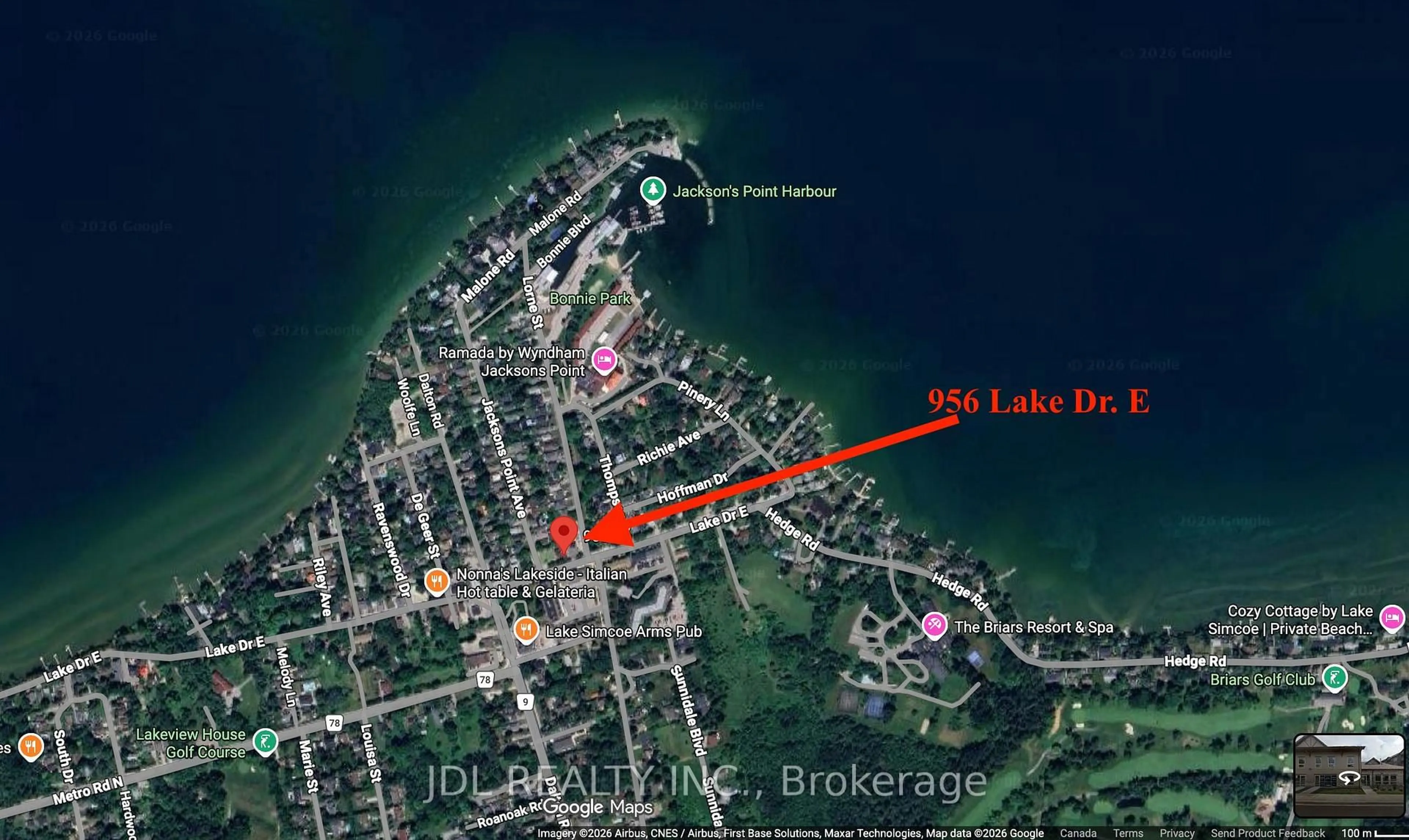 Picture of a map for 956 Lake Dr, Georgina Ontario L0E 1L0