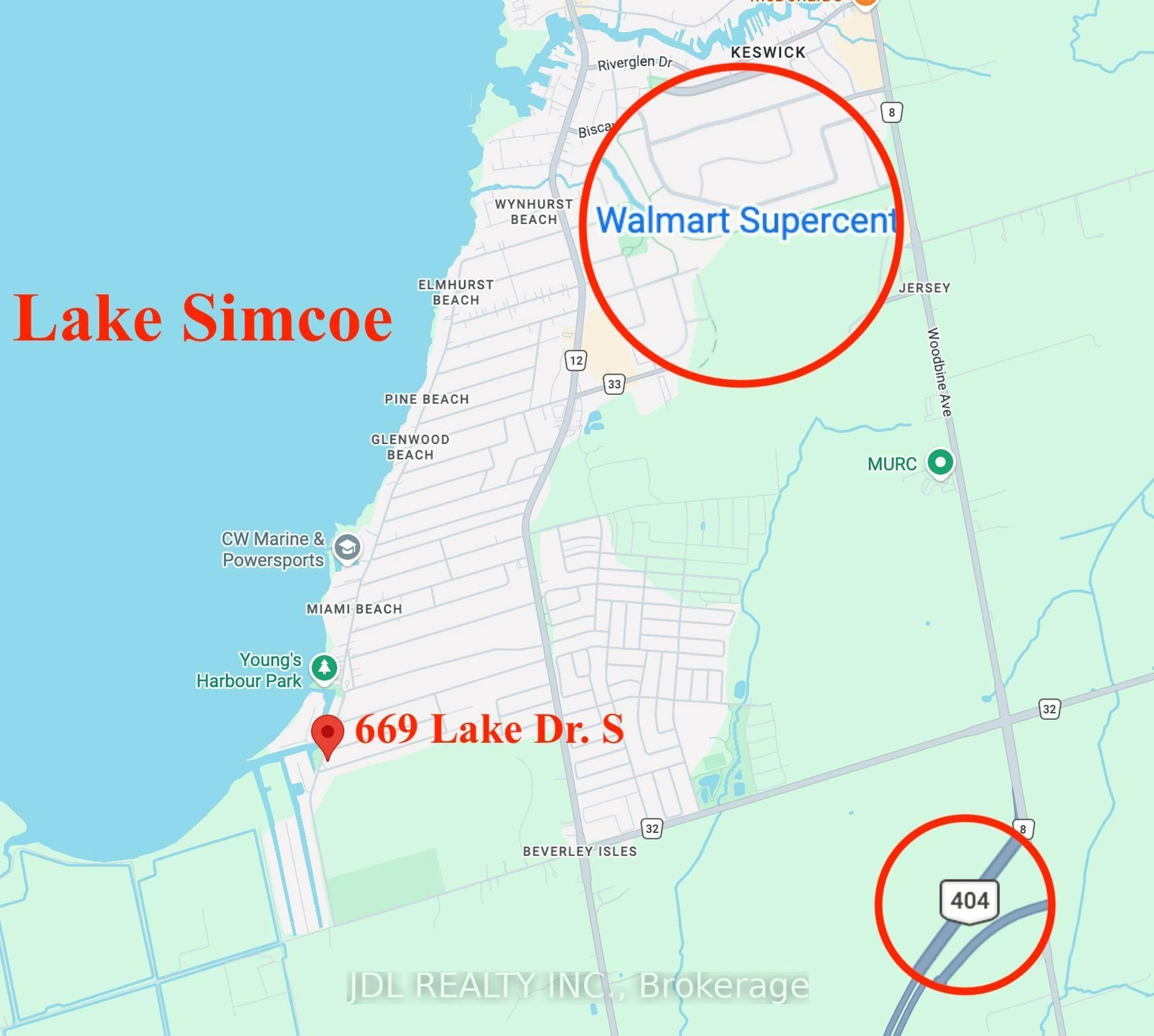 Picture of a map for 669 Lake Dr, Georgina Ontario L4P 1T8