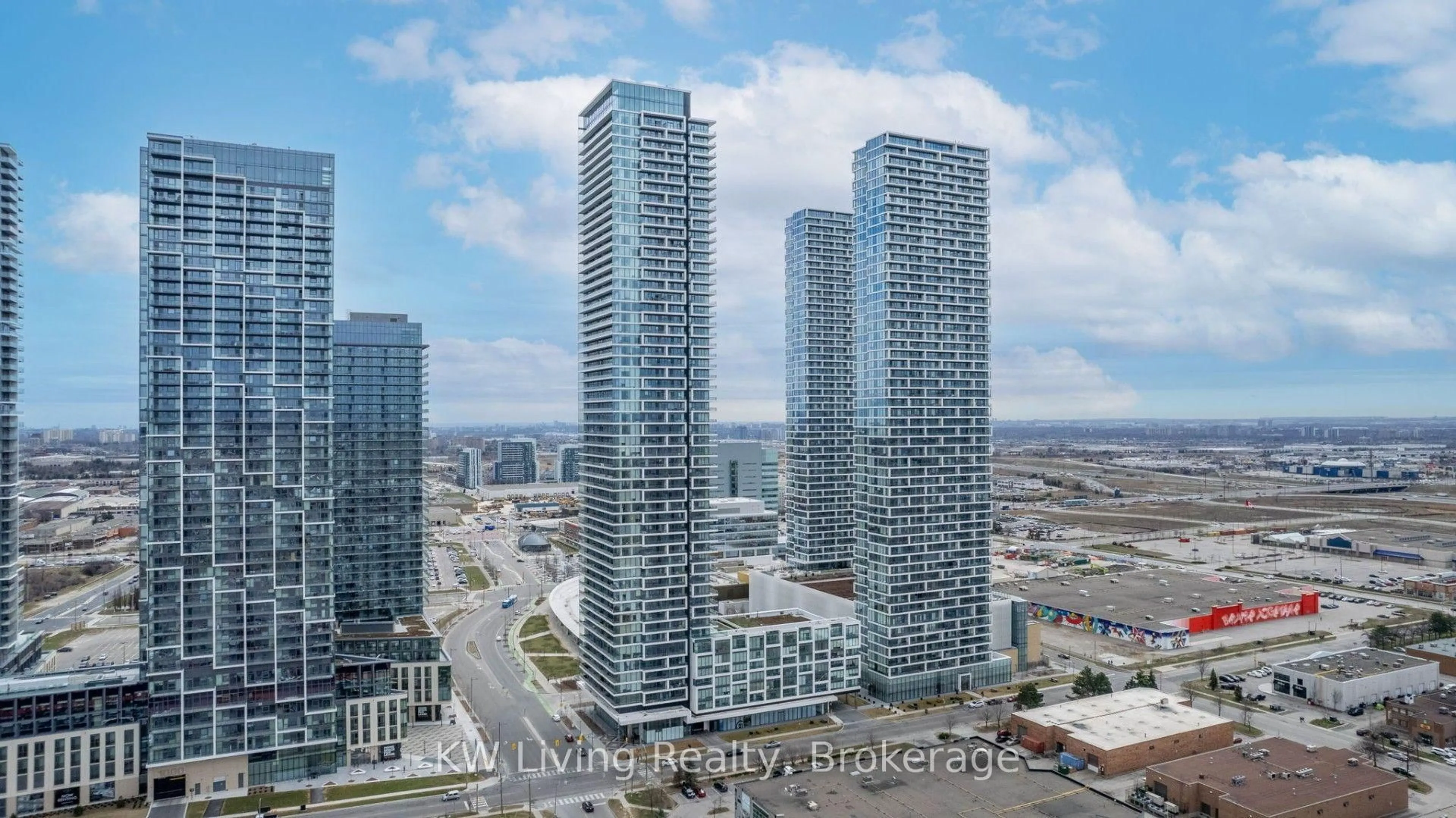 A pic from outside/outdoor area/front of a property/back of a property/a pic from drone, city buildings view from balcony for 950 Portage Pkwy #4306, Vaughan Ontario L4K 0J7