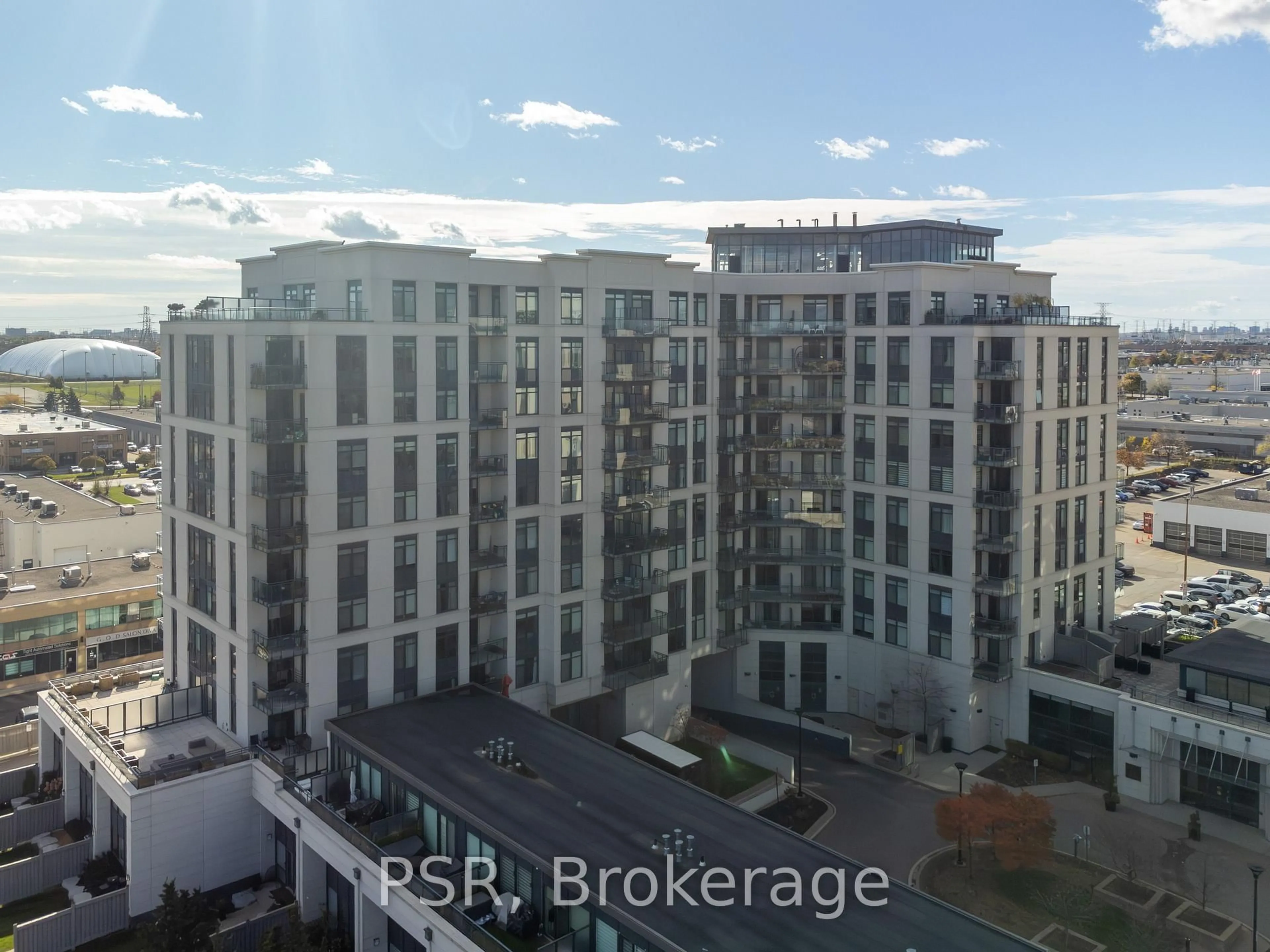 A pic from outside/outdoor area/front of a property/back of a property/a pic from drone, city buildings view from balcony for 24 Woodstream Blvd #715, Vaughan Ontario L4L 8C4
