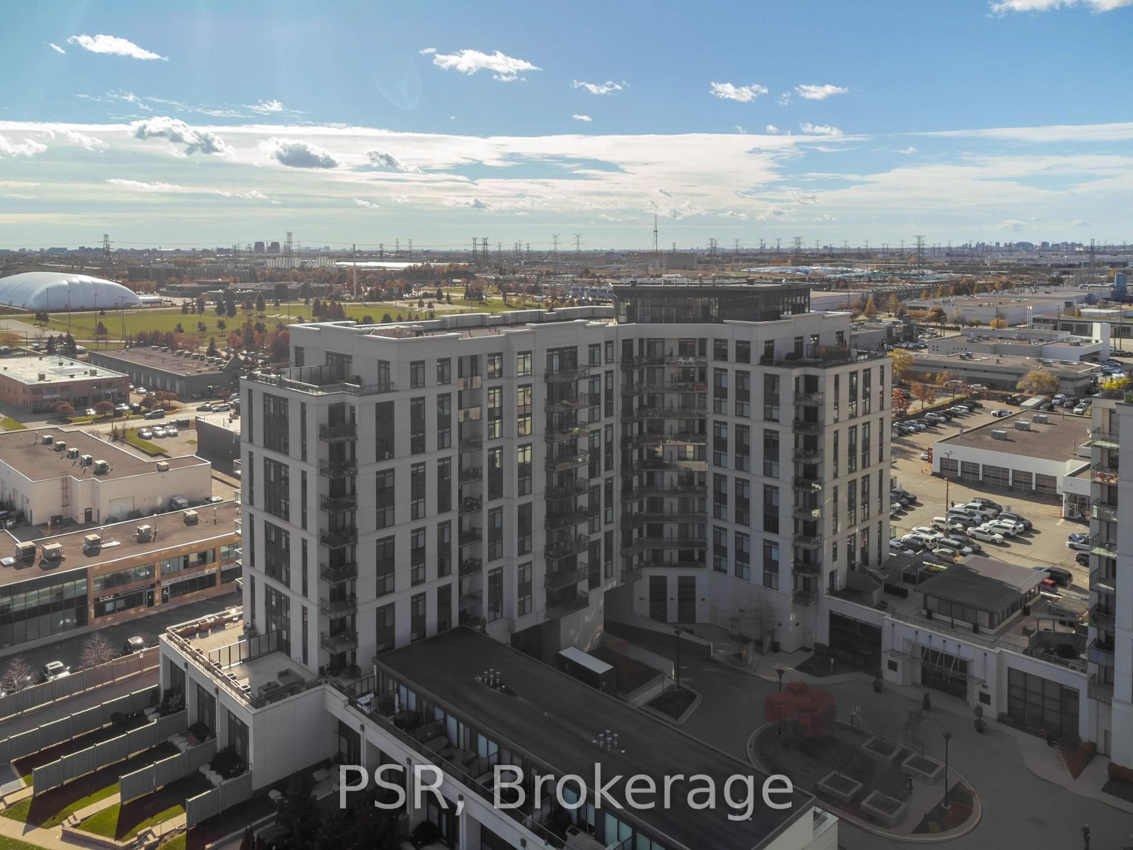 A pic from outside/outdoor area/front of a property/back of a property/a pic from drone, city buildings view from balcony for 24 Woodstream Blvd #715, Vaughan Ontario L4L 8C4
