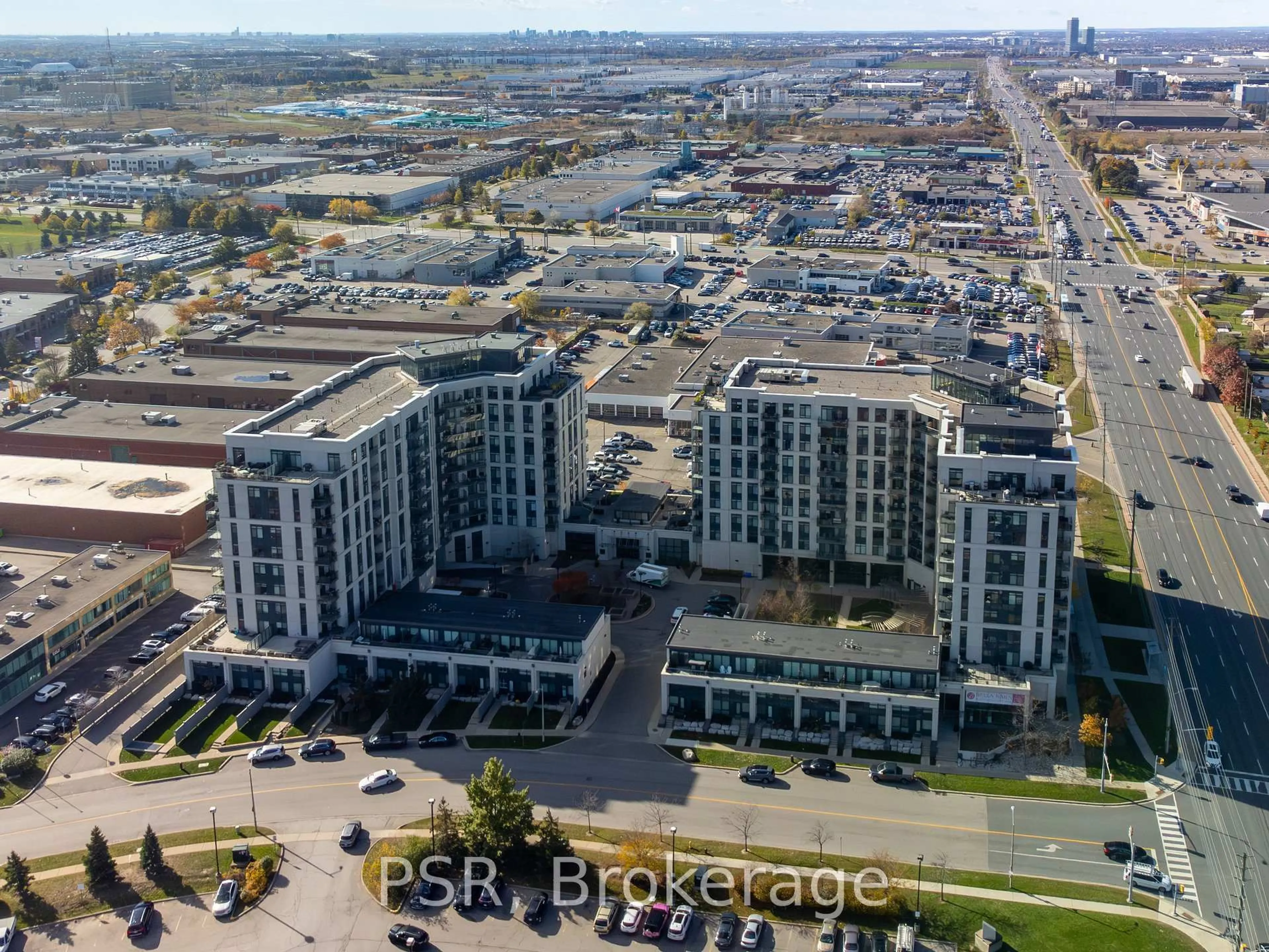 A pic from outside/outdoor area/front of a property/back of a property/a pic from drone, city buildings view from balcony for 24 Woodstream Blvd #715, Vaughan Ontario L4L 8C4
